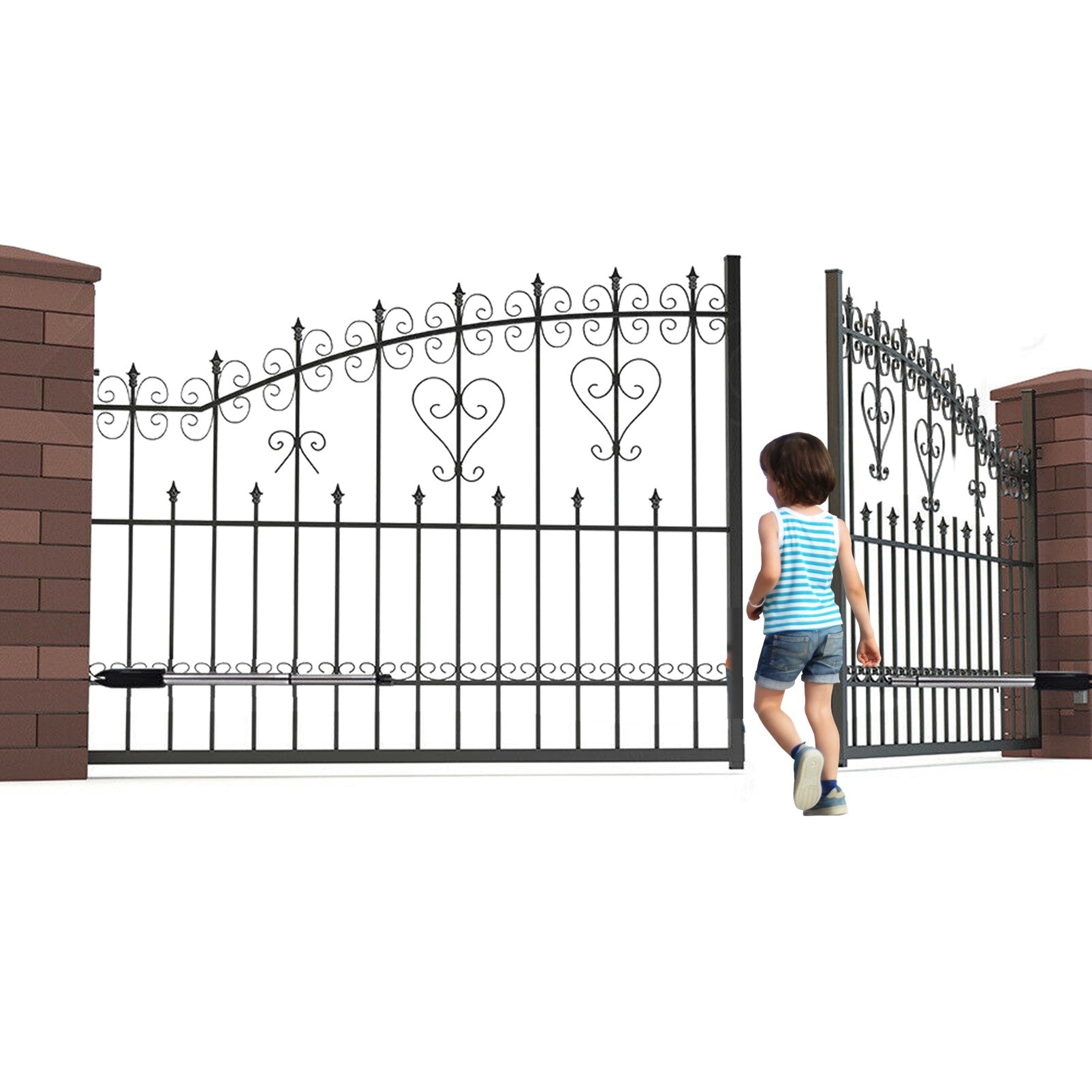 KingTech 24V Solar Power Automatic Single Swing Gate Opener Kit 300kg per Leaf Max 3.5m