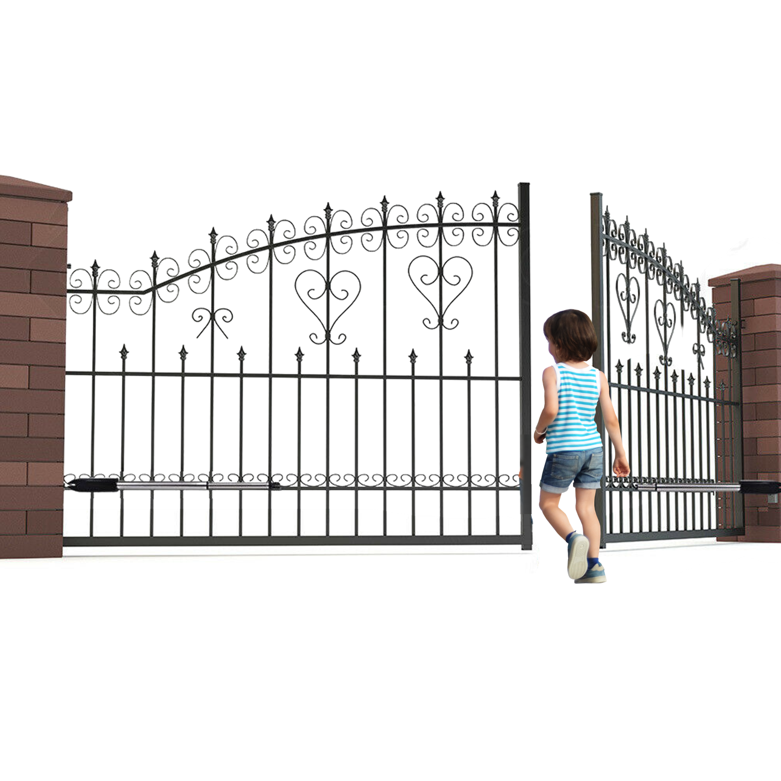 KingTech 20W Solar Powered Automatic Double Swing Gate Opener Kit | 350kg per Leaf Max 7m