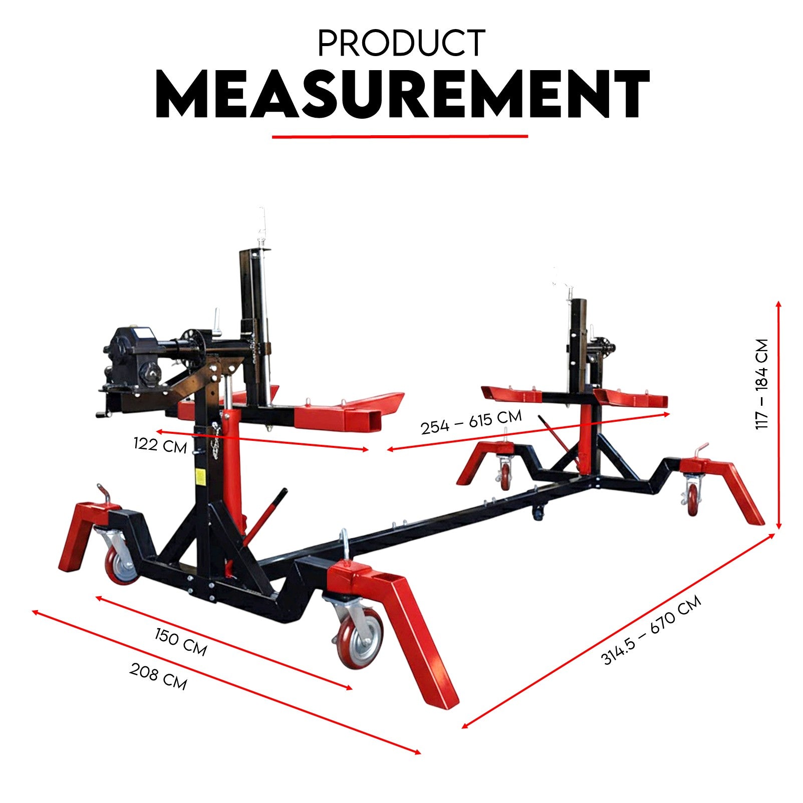 Fiernero 4500LBS Car Rotisserie Heavy Duty Hydraulic w/ Gear Box Drive Rotation
