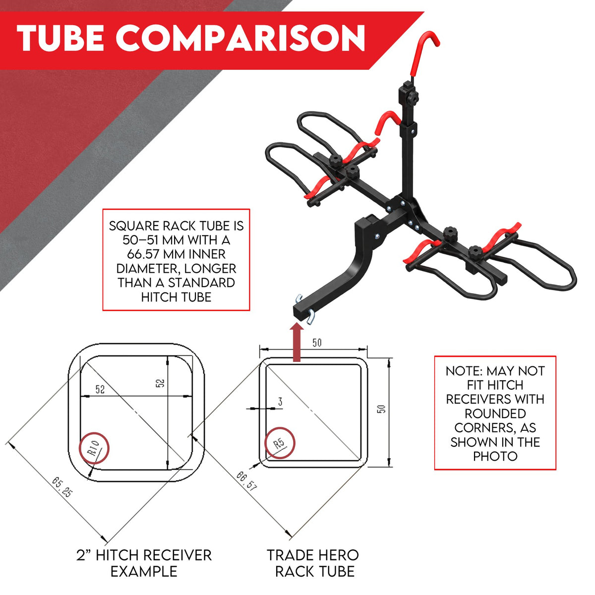 Fiernero Heavy-Duty 2 E-Bike Carrier Tilt & Foldable | 100KG Total Capacity | 50mm Towbar