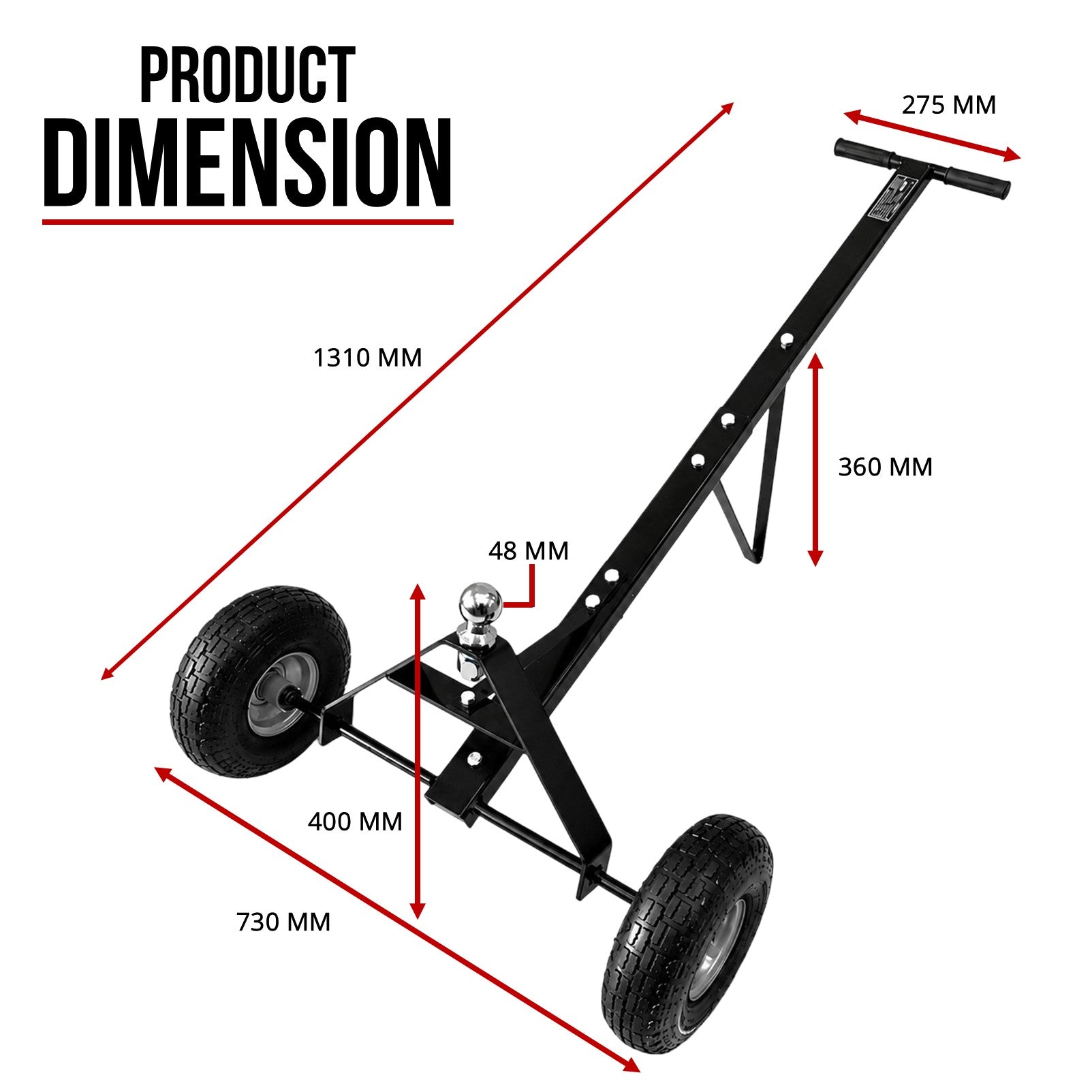 Fiernero Trailer Dolly 600lbs | Utility Camper Steel Hand Dolly Wheel
