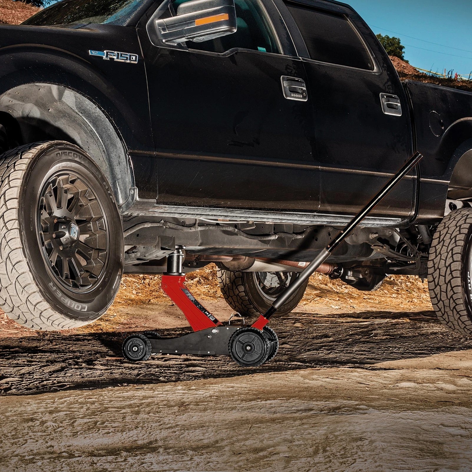 Fiernero 3 Ton Trolley Hydraulic Off Road Jack w/ Three Height Extension Stage