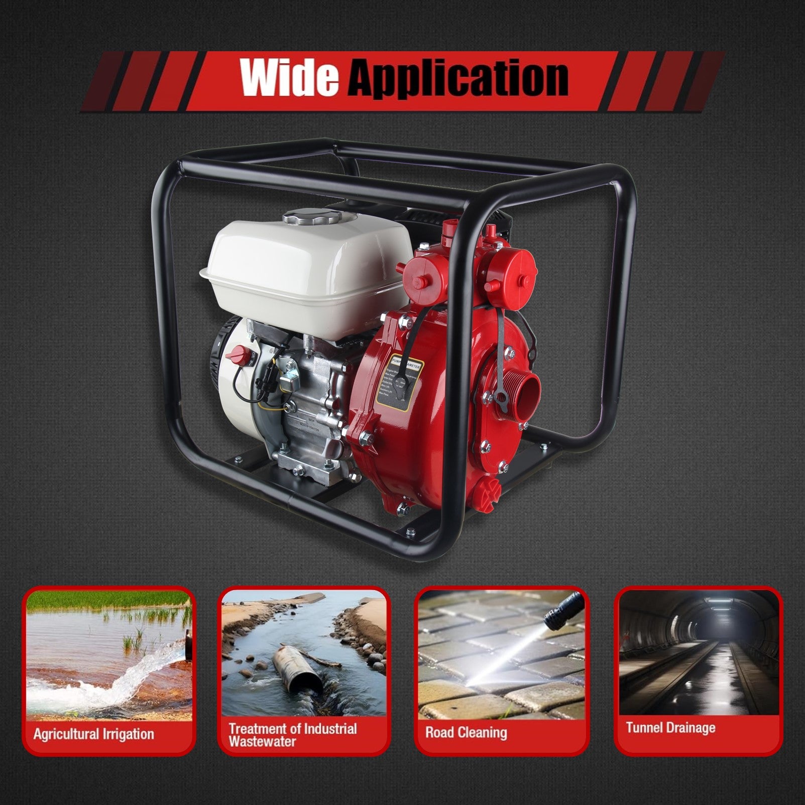 Honda GP200 6.5HP High-Pressure Water Pump | 115m Max Head | Twin Impeller by KingTech