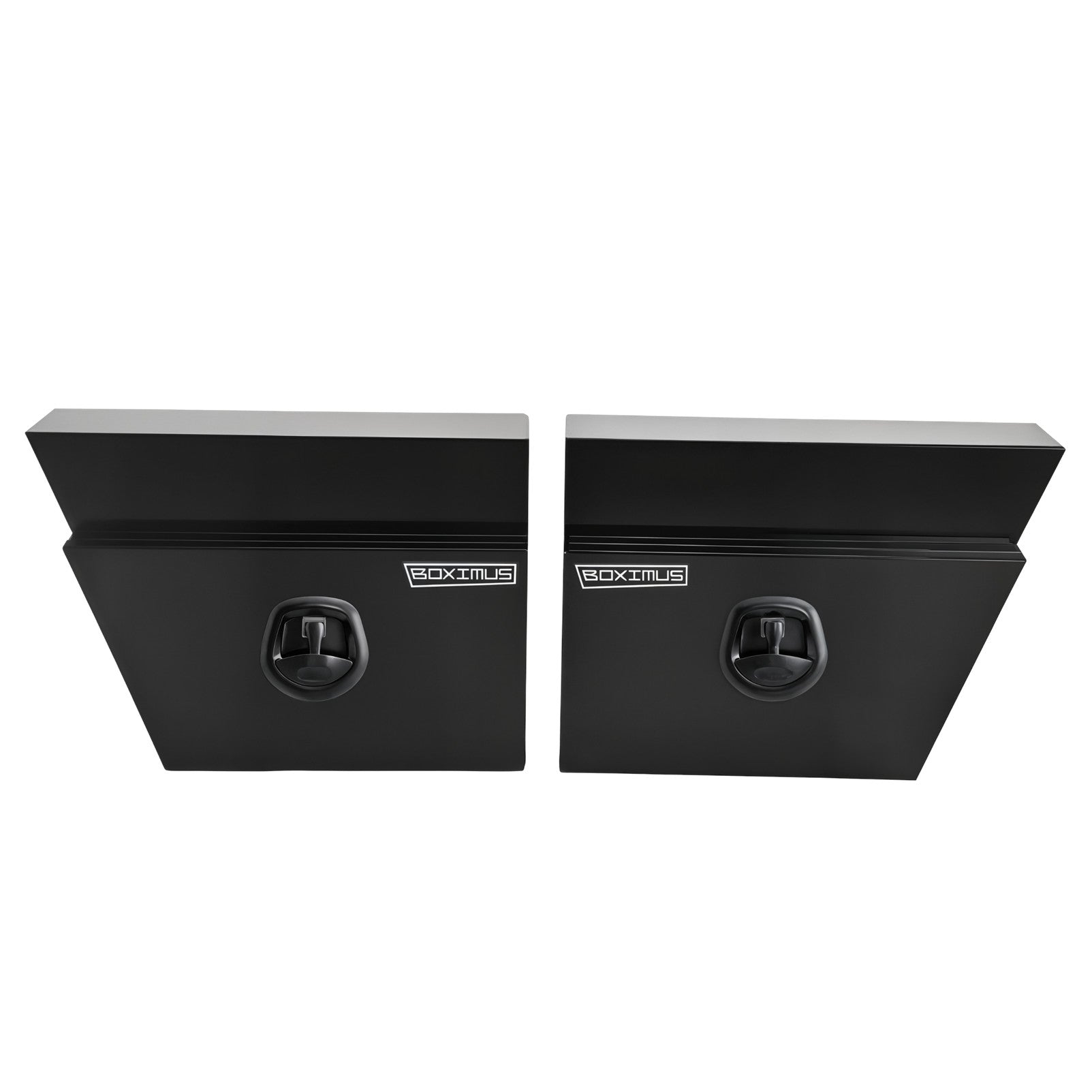 Boximus 600mm Black Aluminium Under Tray Ute Tool Boxes | 2mm Sealed Toolbox Pair Set