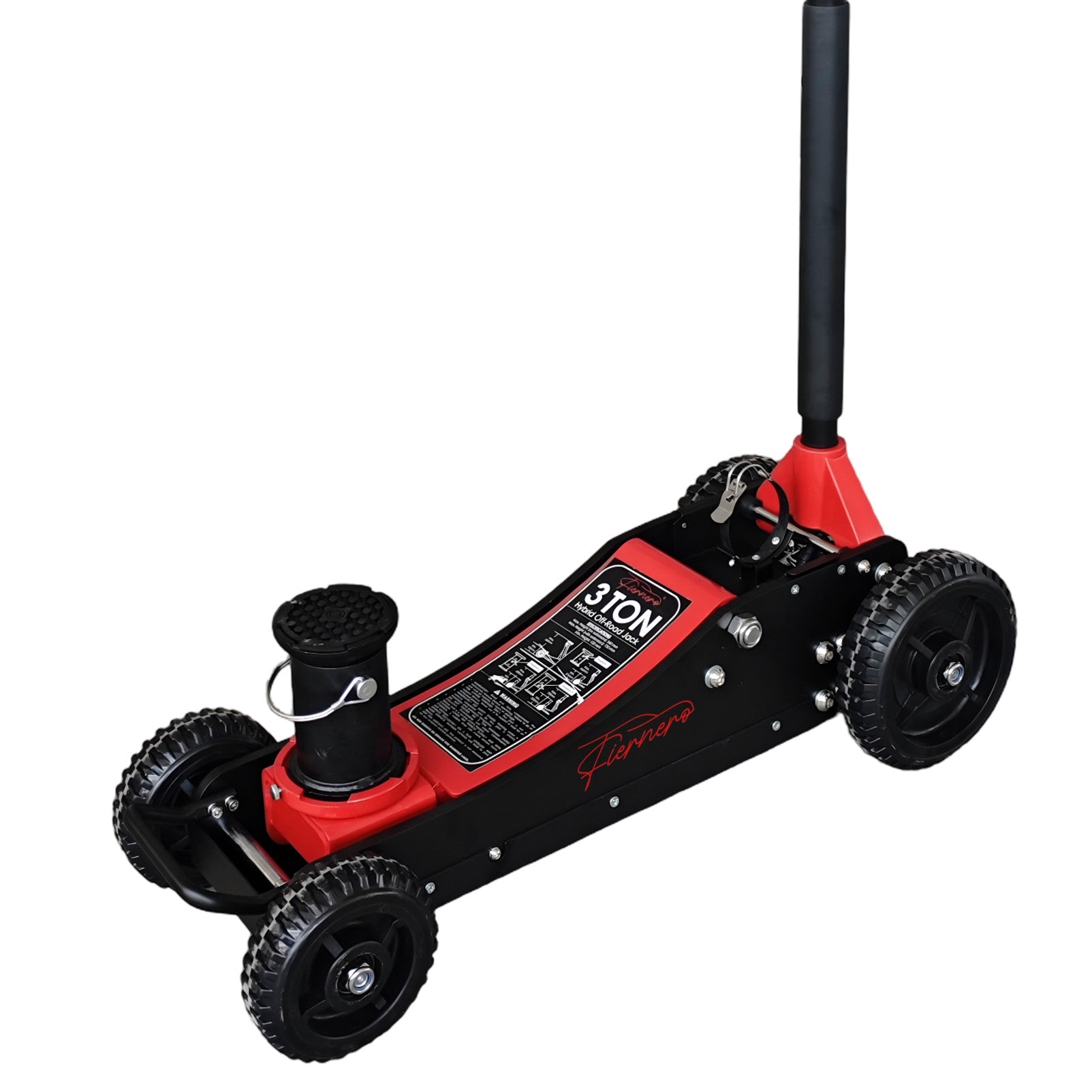 Fiernero 3 Ton Trolley Hydraulic Off Road Jack w/ Three Height Extension Stage