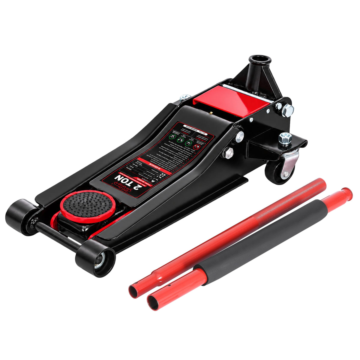 Fiernero 2 Ton Super Low Profile Hydraulic Jack | Dual Pump Quick-Lift | 78mm Min - 505mm Max