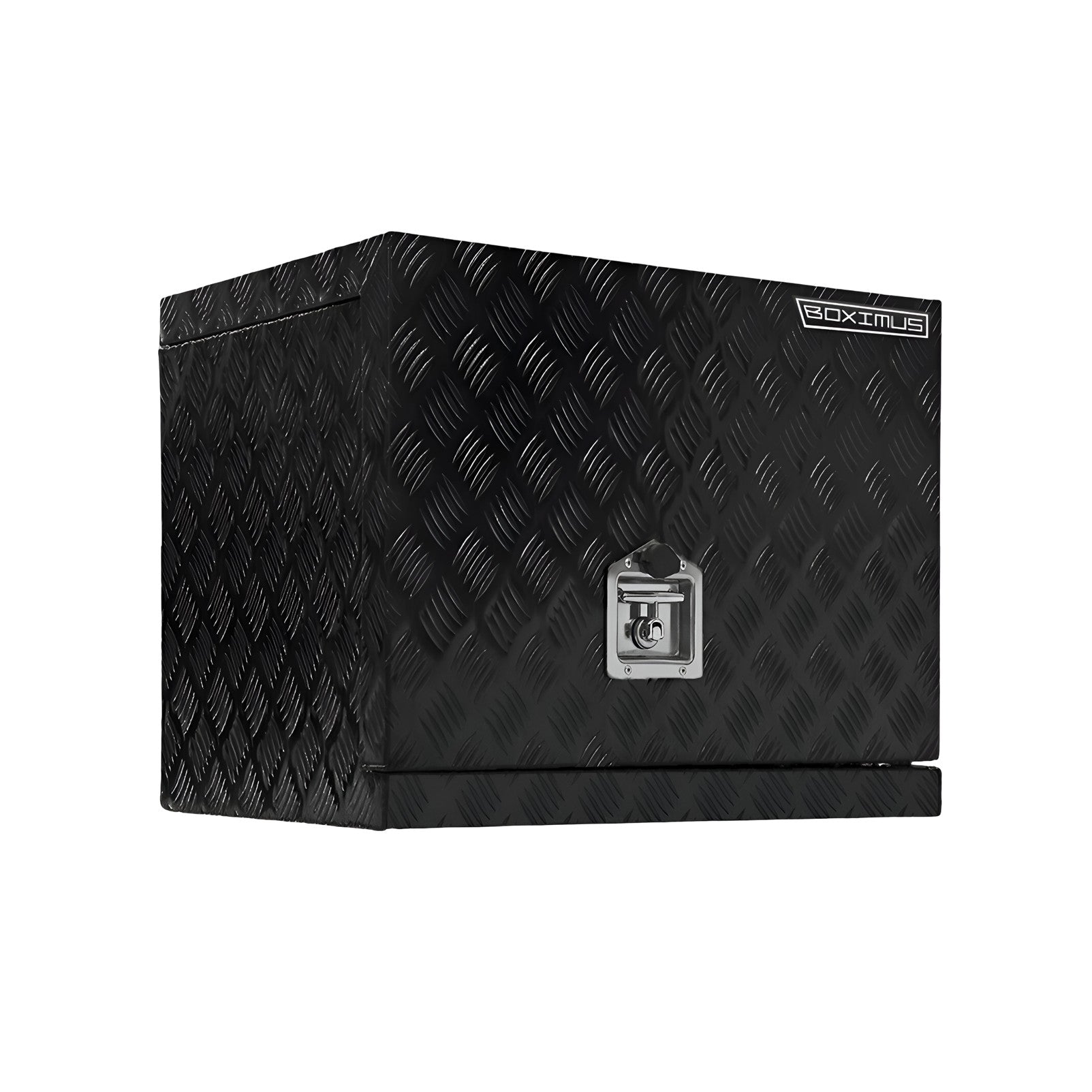 Black 2.5mm Aluminium Checker Plate Secure Generator Toolbox | Gas Struts & T-Locks