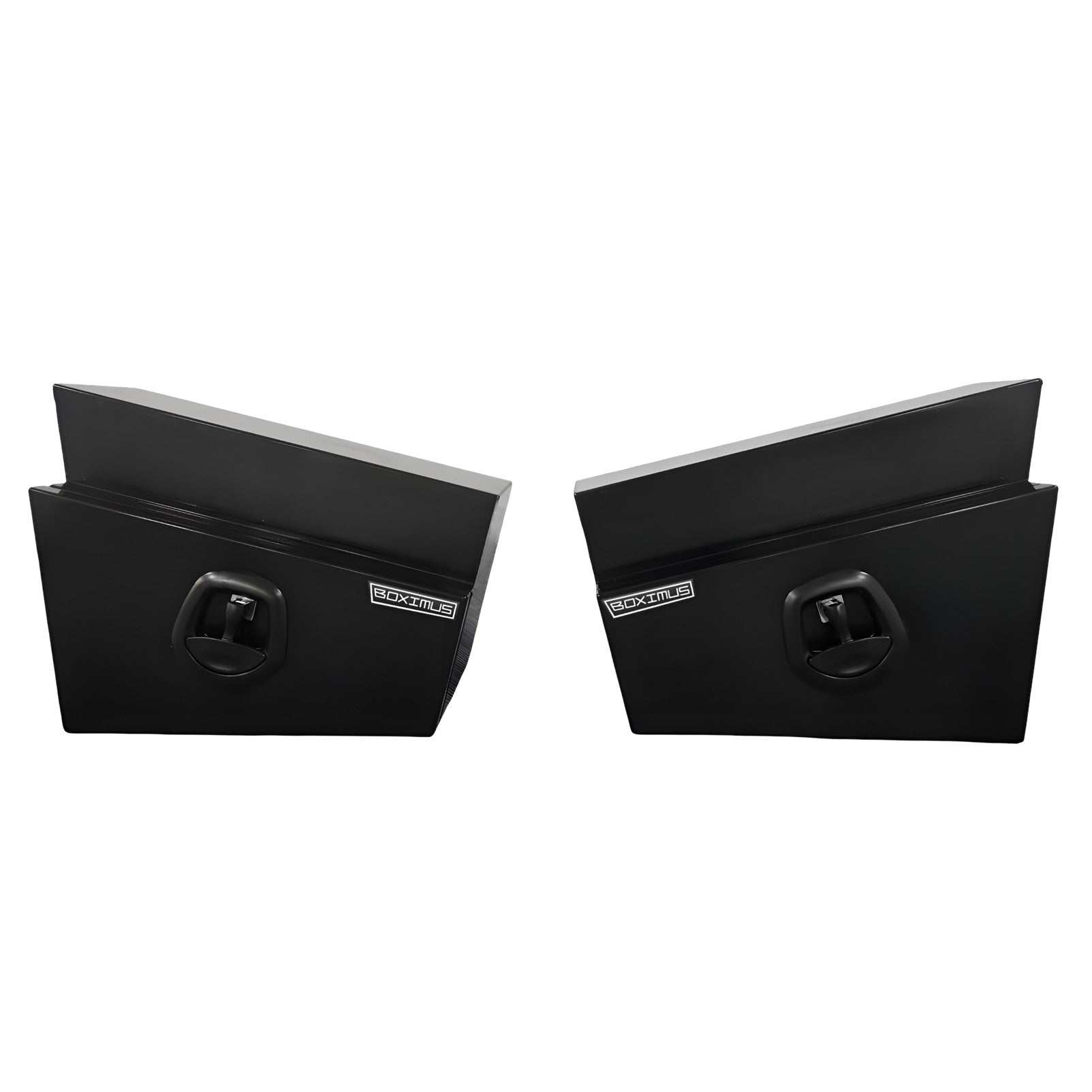 Boximus 600mm Black Aluminium Under Tray Ute Tool Boxes | 1.5mm Sealed Toolbox Pair Set