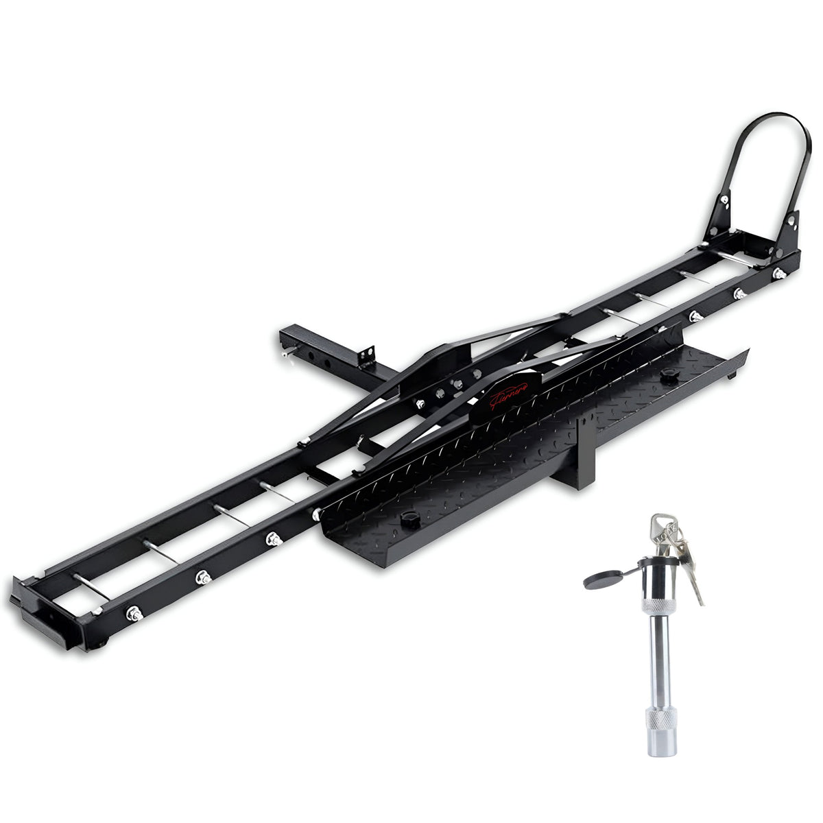 Fiernero 227KG Mid-Towing Hitch Motorcycle Carrier Rack | Self-Storing Ramp
