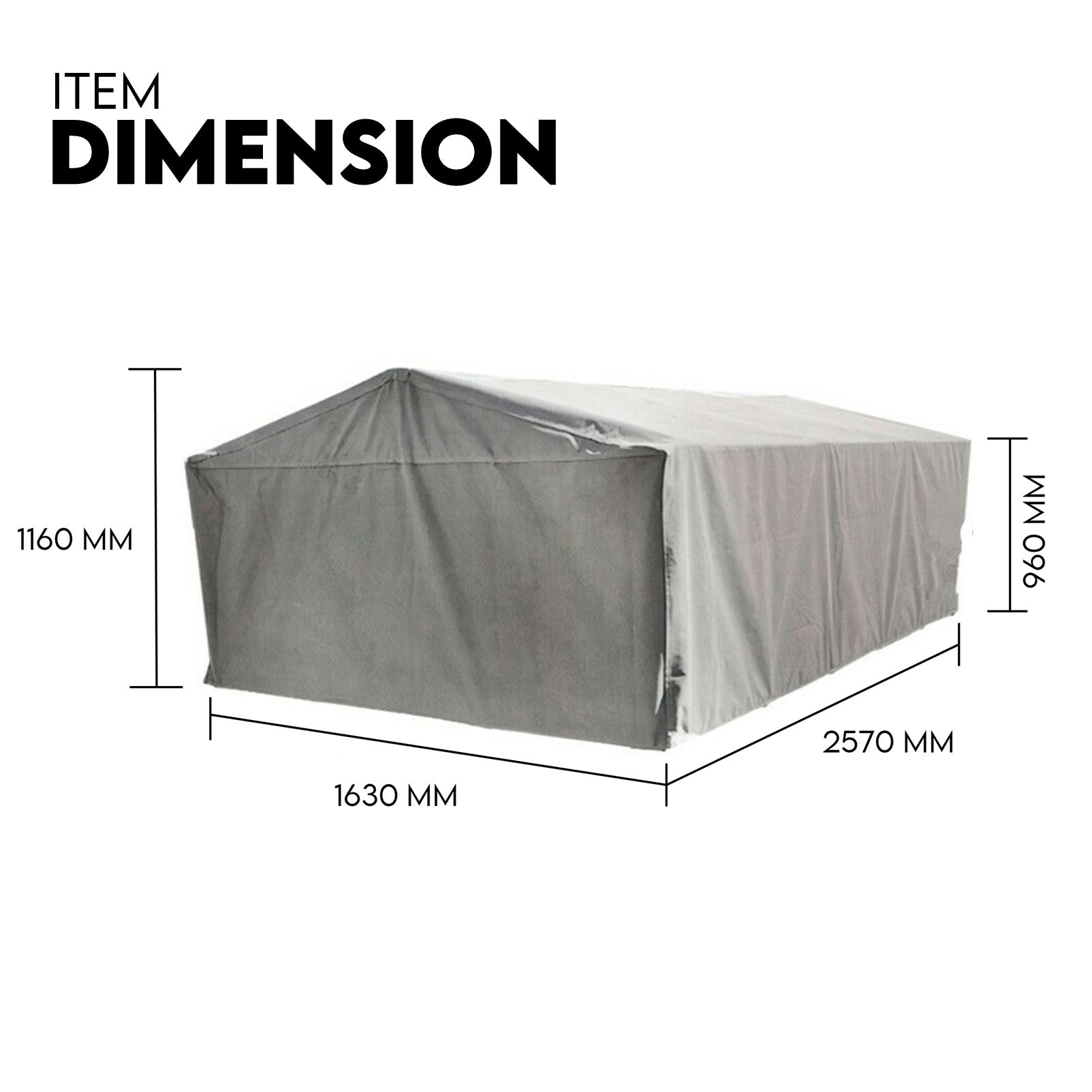 Trailer Cage Cover 8x5 - 900MM