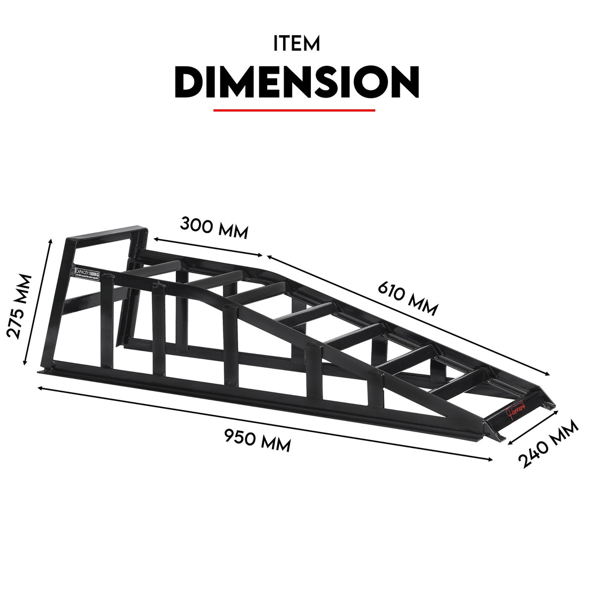 Fiernero 2000kg Portable Car Ramp Pair | Heavy-duty Service Ramp
