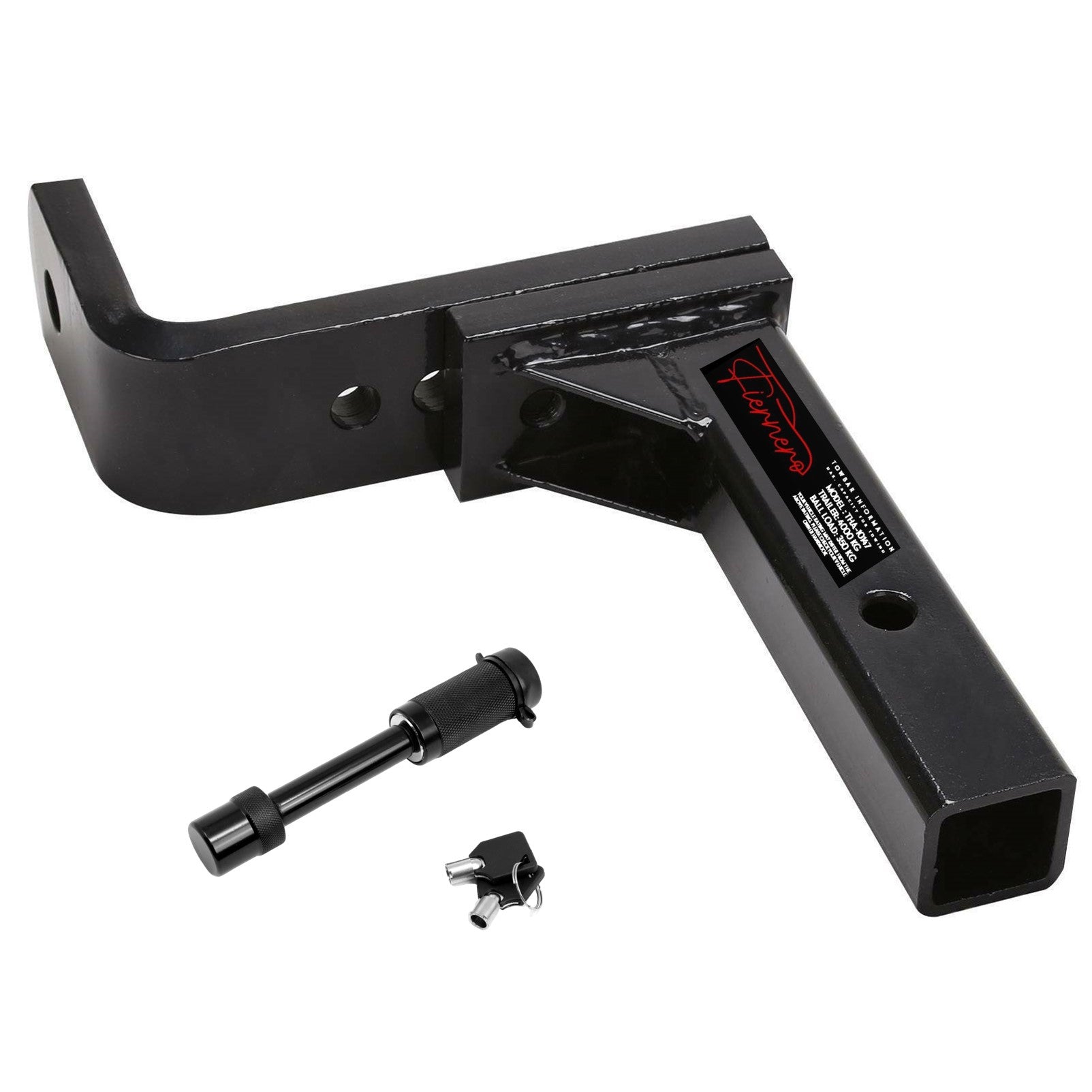 Adjustable Tow Bar Hitch - Black Towbar Ball