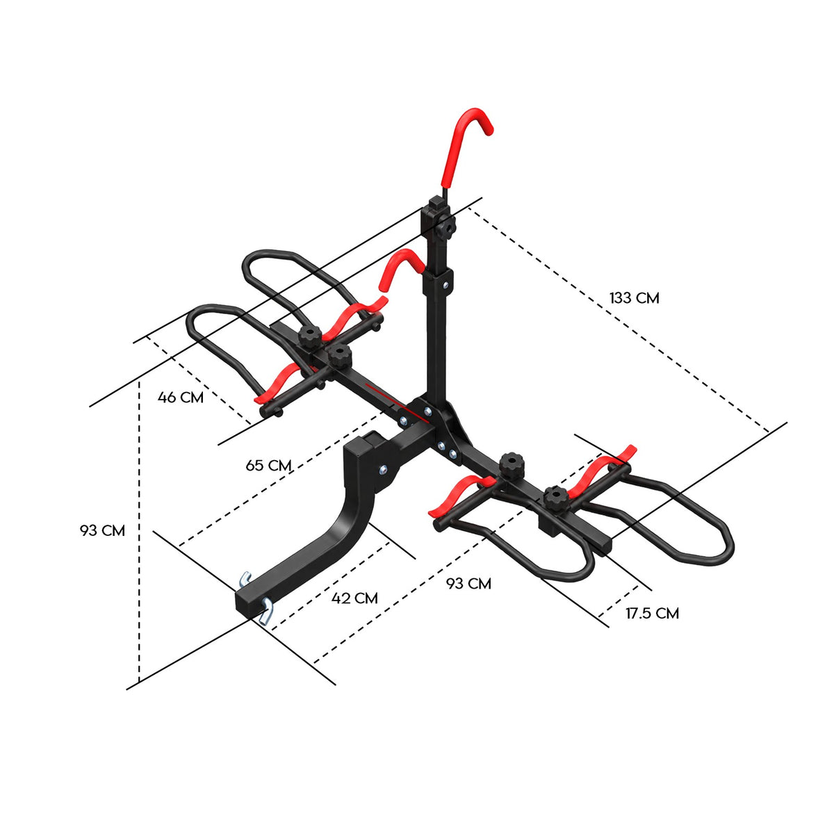 Fiernero Heavy-Duty 2 E-Bike Carrier Tilt & Foldable | 100KG Total Capacity | 50mm Towbar