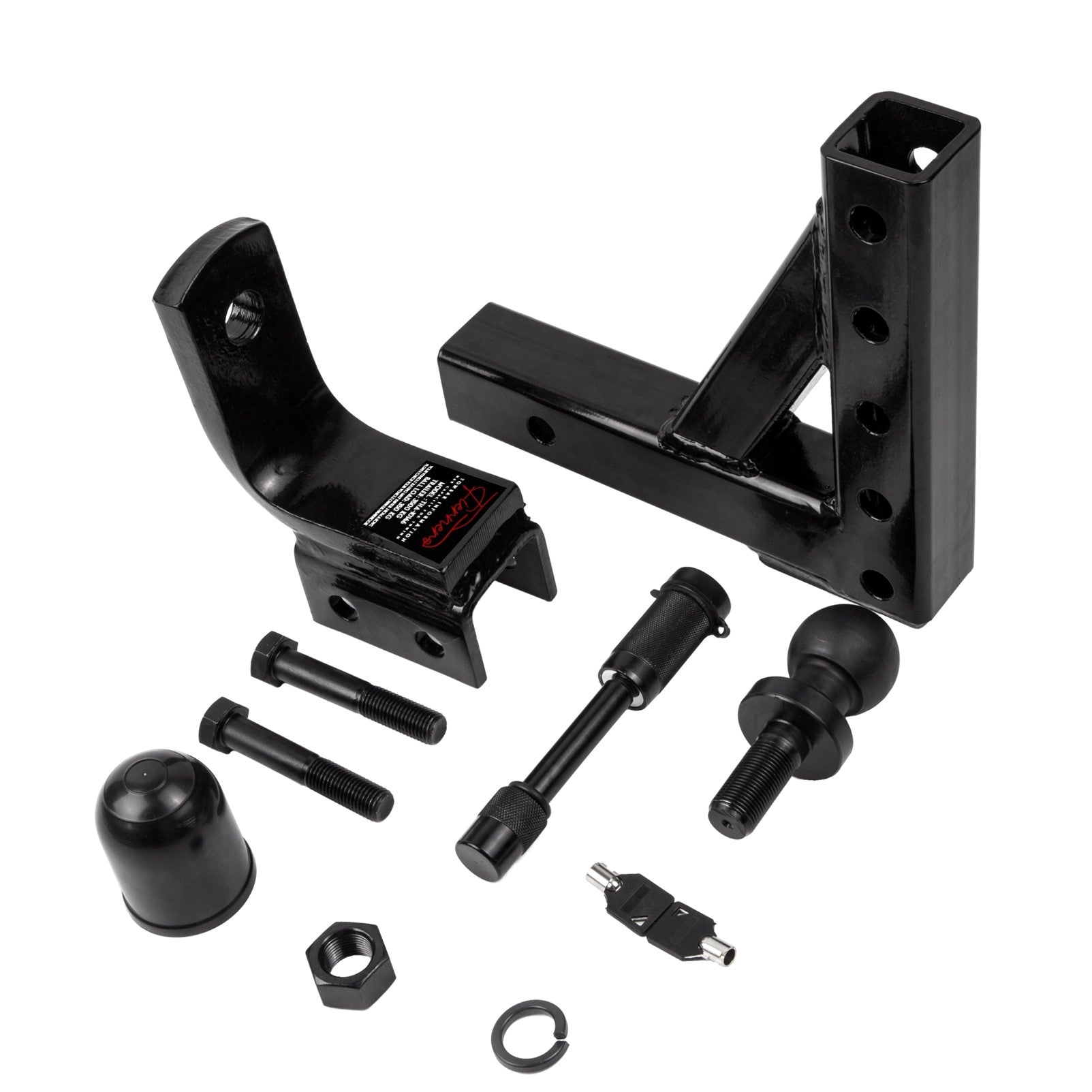 Fiernero 3000KG 16-Position Adjustable Tow Hitch Towbar for 2" Receiver w/ Pin Lock