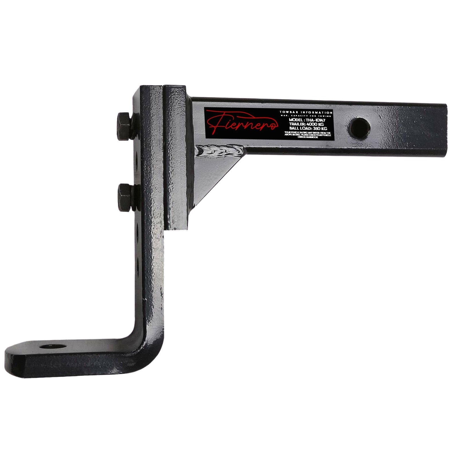 Fiernero 4000KG Adjustable Tow Bar Hitch | 5-Hole Towbar Reversible Mount with Chrome Ball