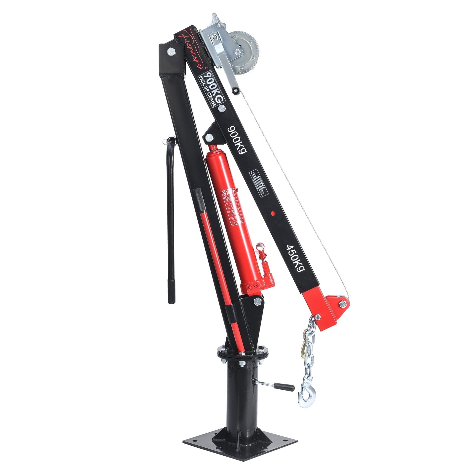 Fiernero 900 kg Hydraulic Swivel Pickup Crane | 360° Rotation & Telescopic Boom for Ute