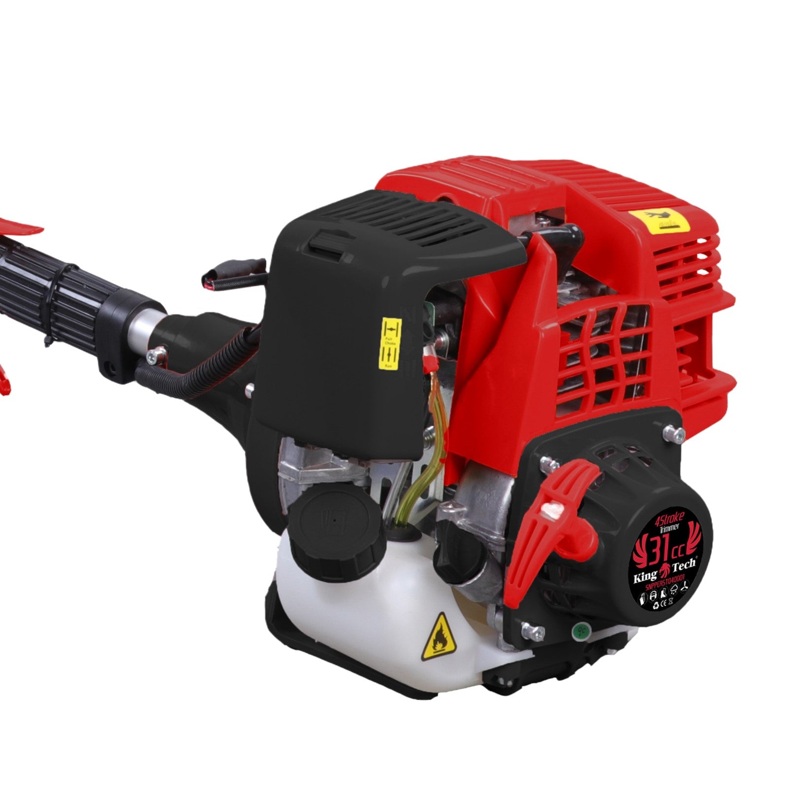 KingTech Curved 31cc 4-Stroke Shaft Whipper Snipper | Lightweight Line Trimmer, No Oil Mix