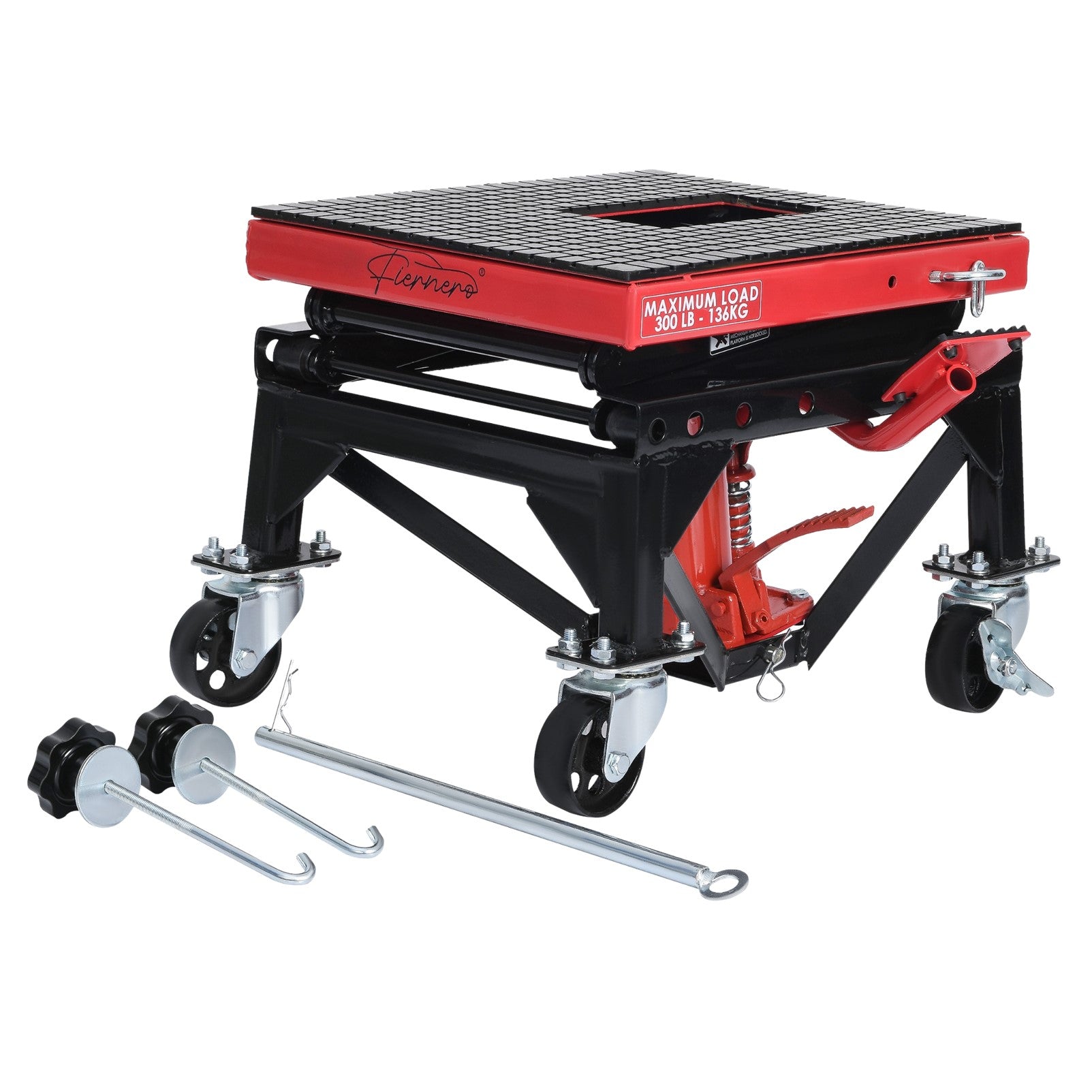 Fiernero 136 kg Hydraulic Scissor Lift Jack 900 mm Lift 4-Position | Motorcycles & Dirt Bikes