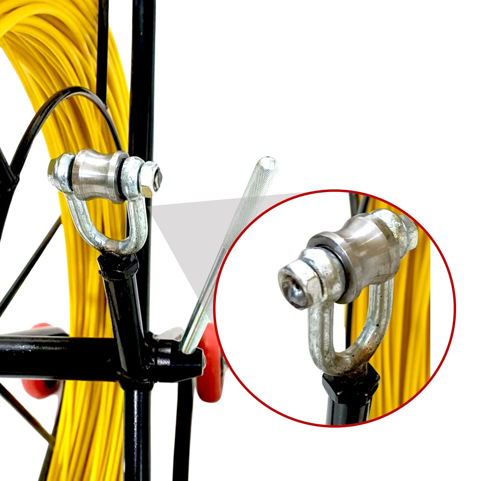 Cable Rodder Duct with Wheeled Plastic Spray Iron Frame Fibreglass 85m x 4.5mm