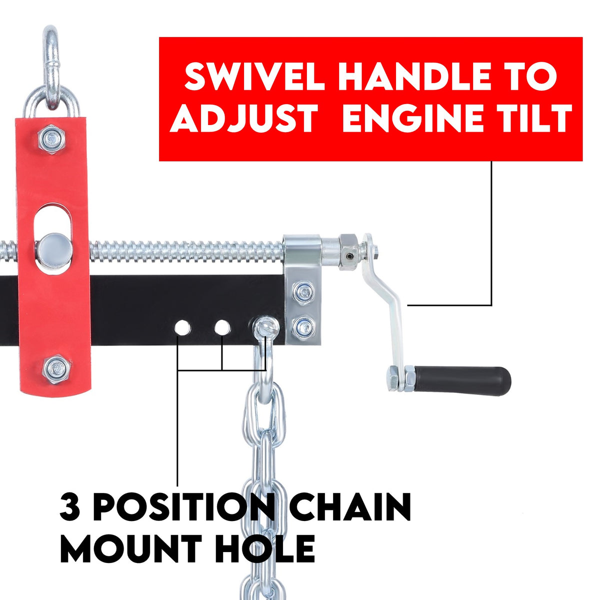 Fiernero 2000lb (907kg) Engine Crane Leveller | Crank-Adjustable Heavy-Duty Hoist Load Leveler
