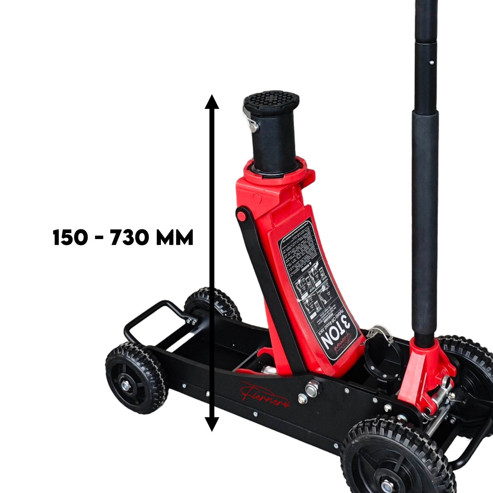 Fiernero 3 Ton Trolley Hydraulic Off Road Jack w/ Three Height Extension Stage