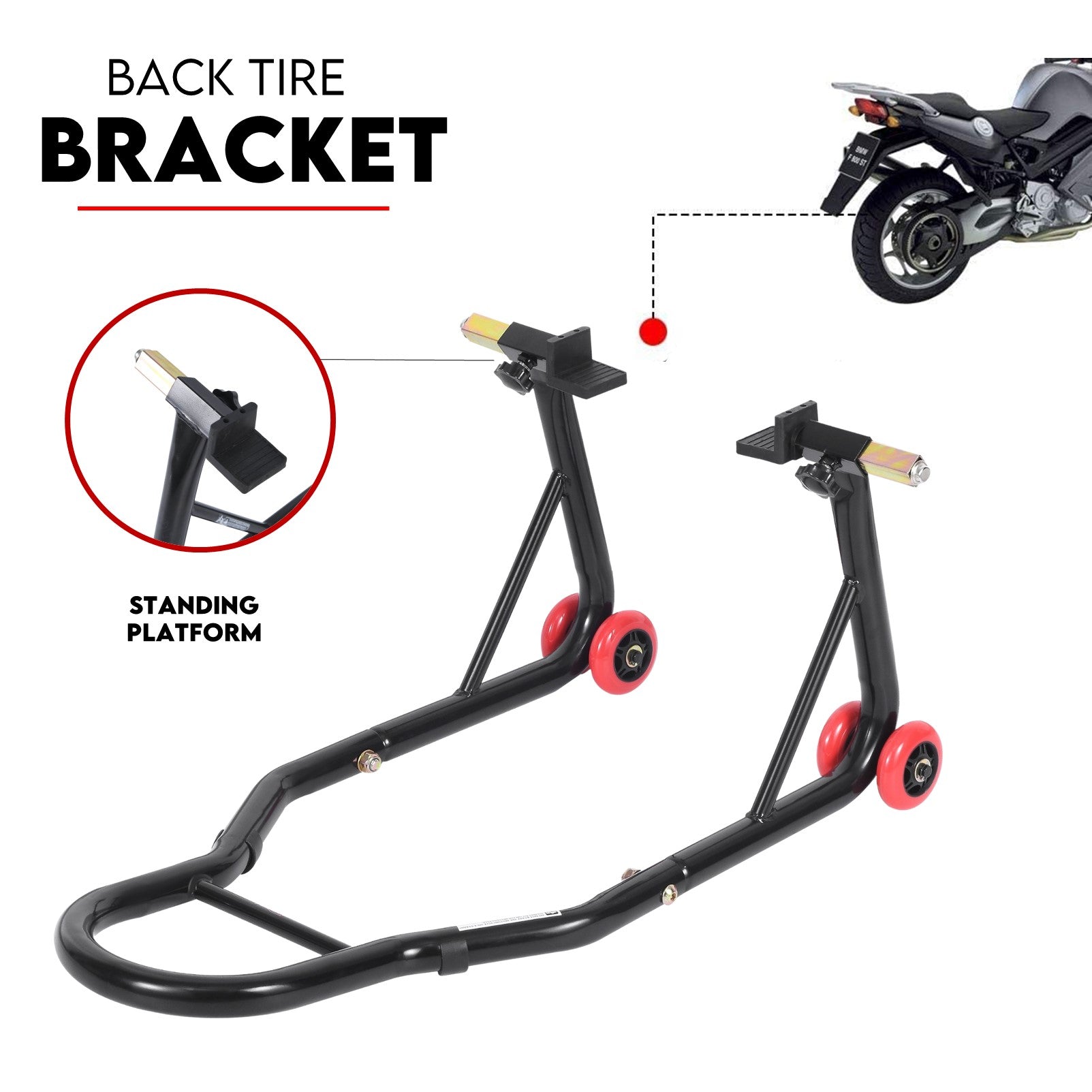 Fiernero Motorcycle Paddock Stand Kit Front & Rear | 400 kg Capacity, Dual Adjustable Adapters