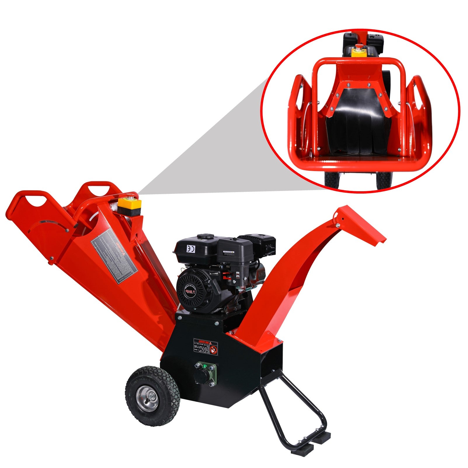 KingTech 7 HP Self-Feeding Wood Chipper & 76mm Shredder Commercial 212cc Petrol Engine