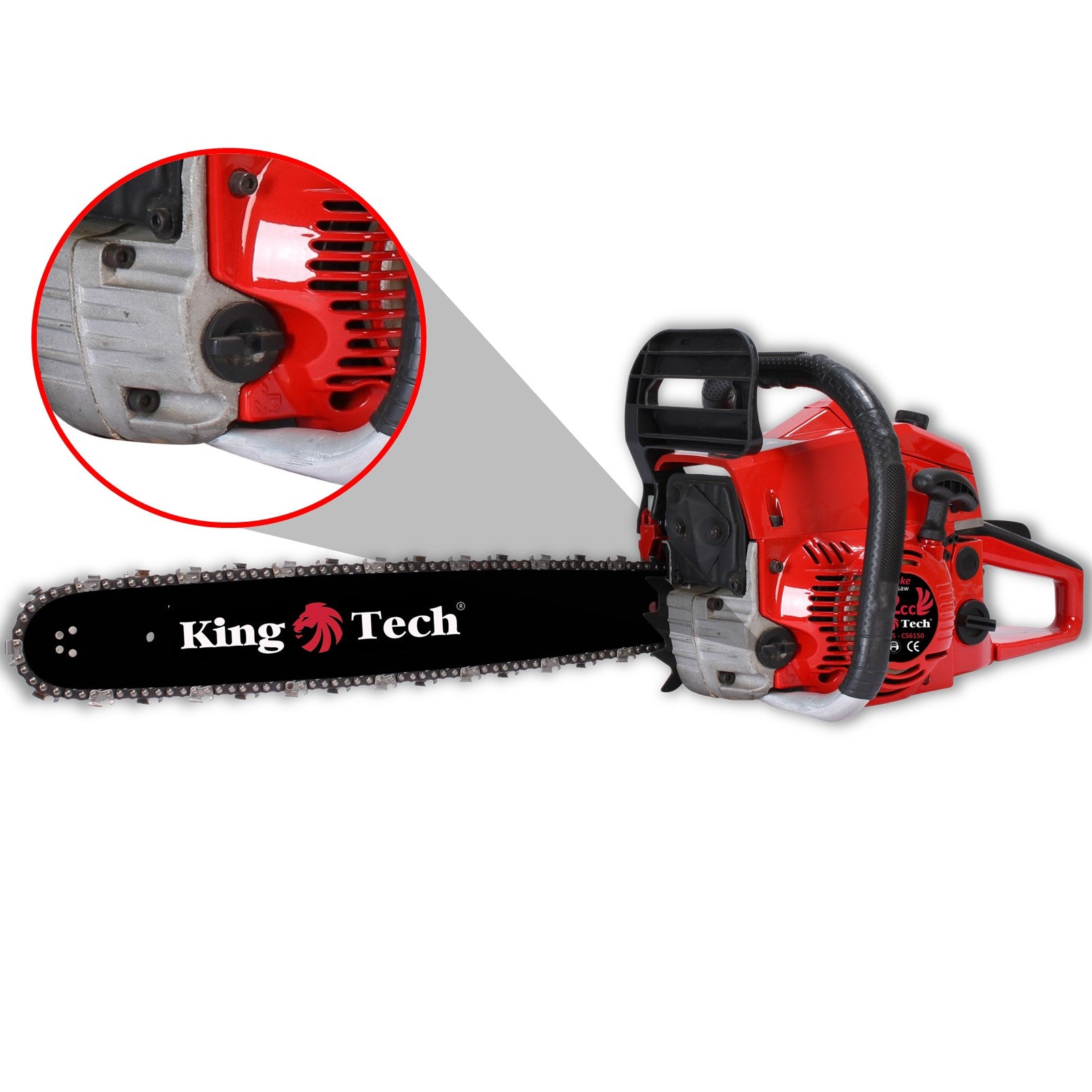 KingTech 72cc Petrol Commercial Chainsaw | 24-Inch Bar & Chain | 3.8 HP Heavy-Duty
