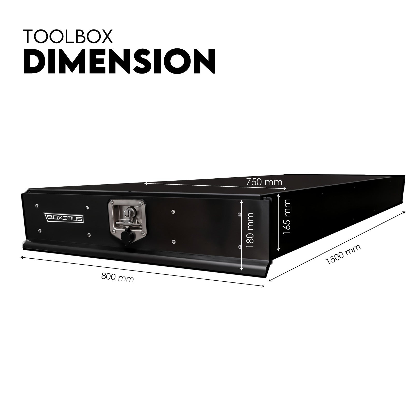 Boximus 1500mm Black Under Tray Trundle Drawer | Heavy Duty Steel 150kg Load Capacity