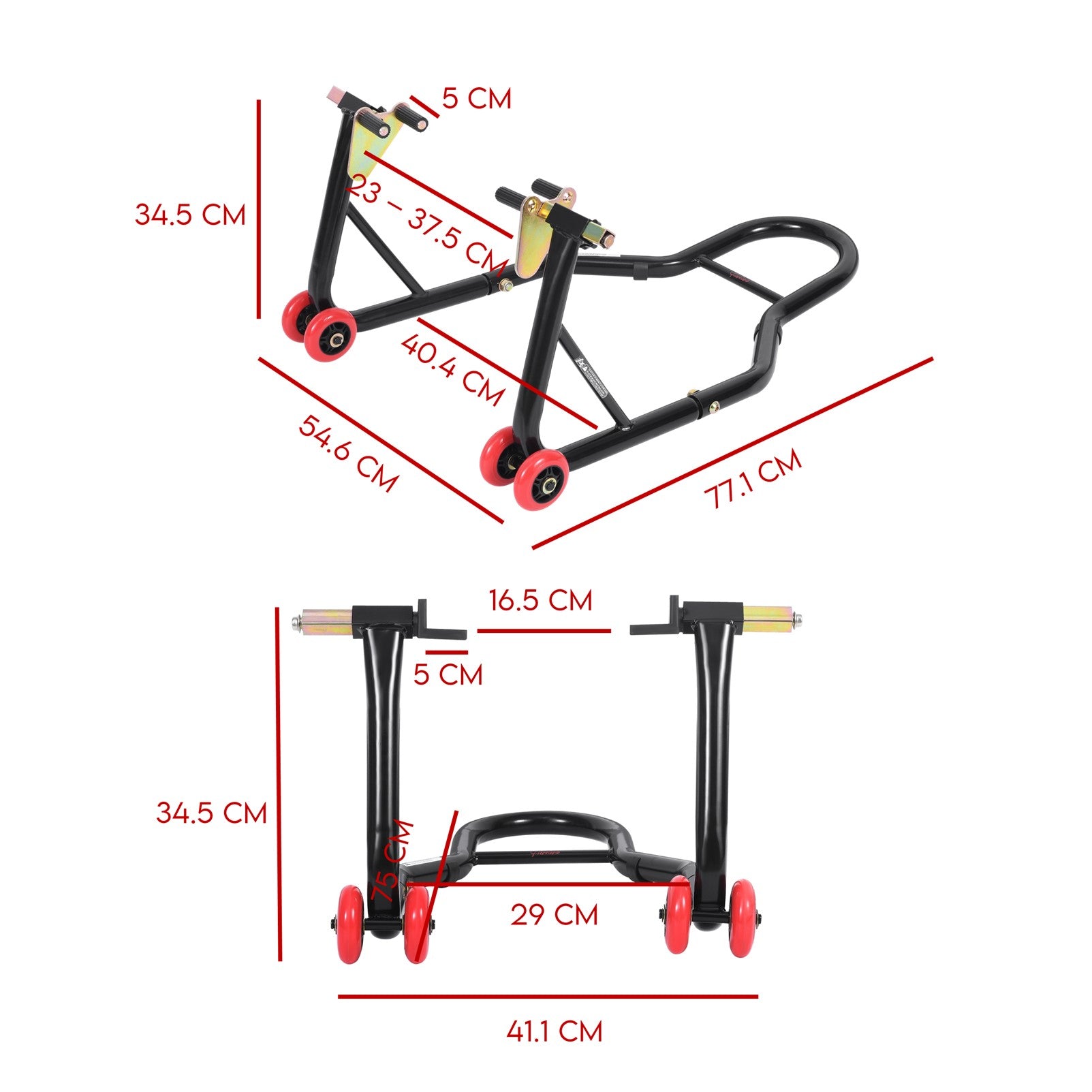 Fiernero Motorcycle Paddock Stand Kit Front & Rear | 400 kg Capacity, Dual Adjustable Adapters