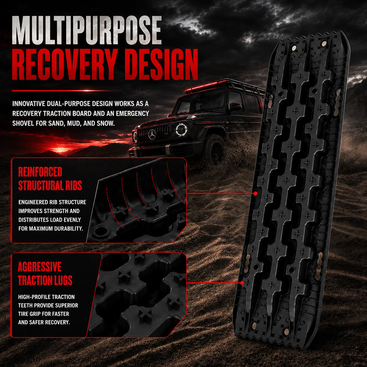 Fiernero 10 Ton Recovery Tracks Boards Traction | Off-Road Device Mat Pair
