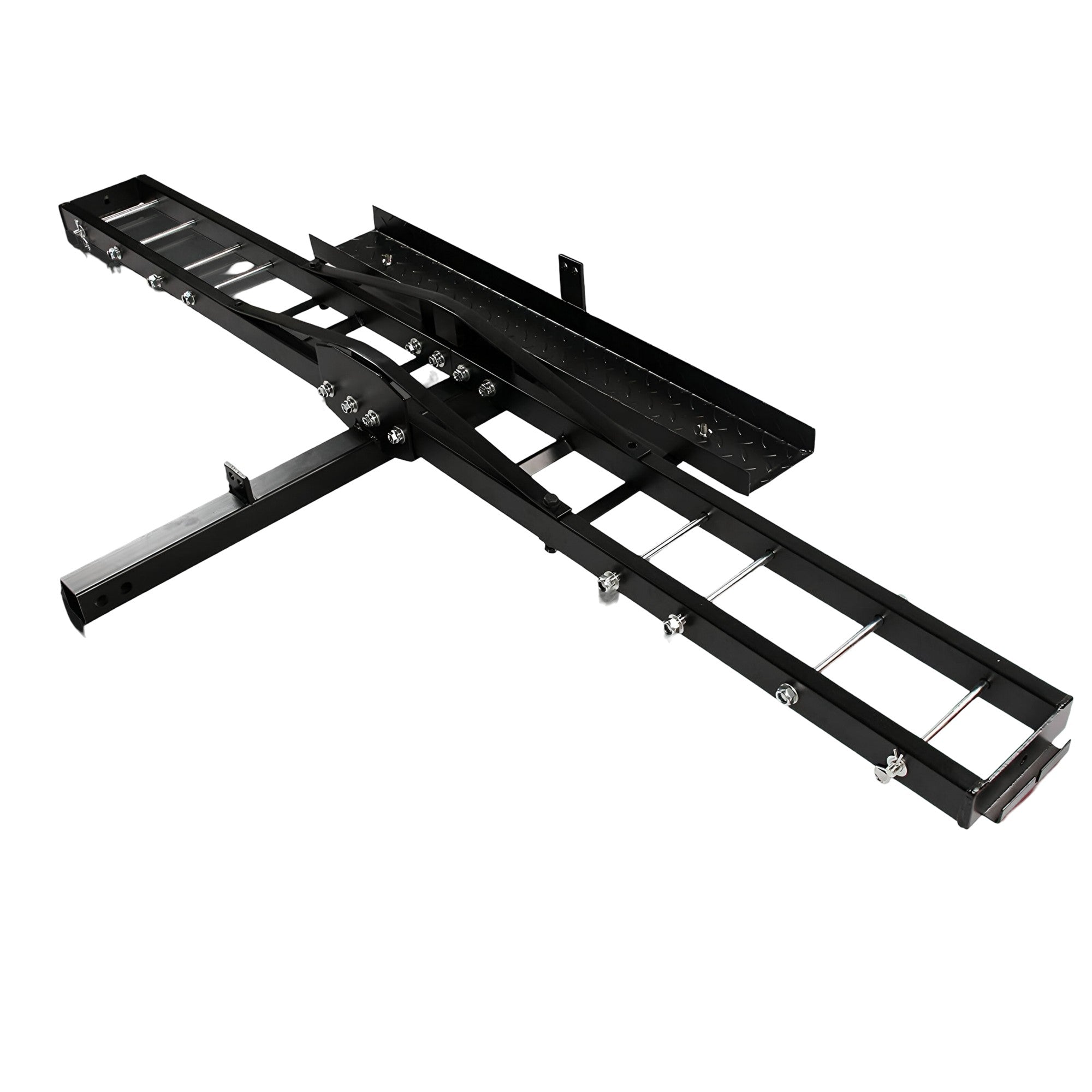 Fiernero 227KG Mid-Towing Hitch Motorcycle Carrier Rack | Self-Storing Ramp & Anti-Tilt