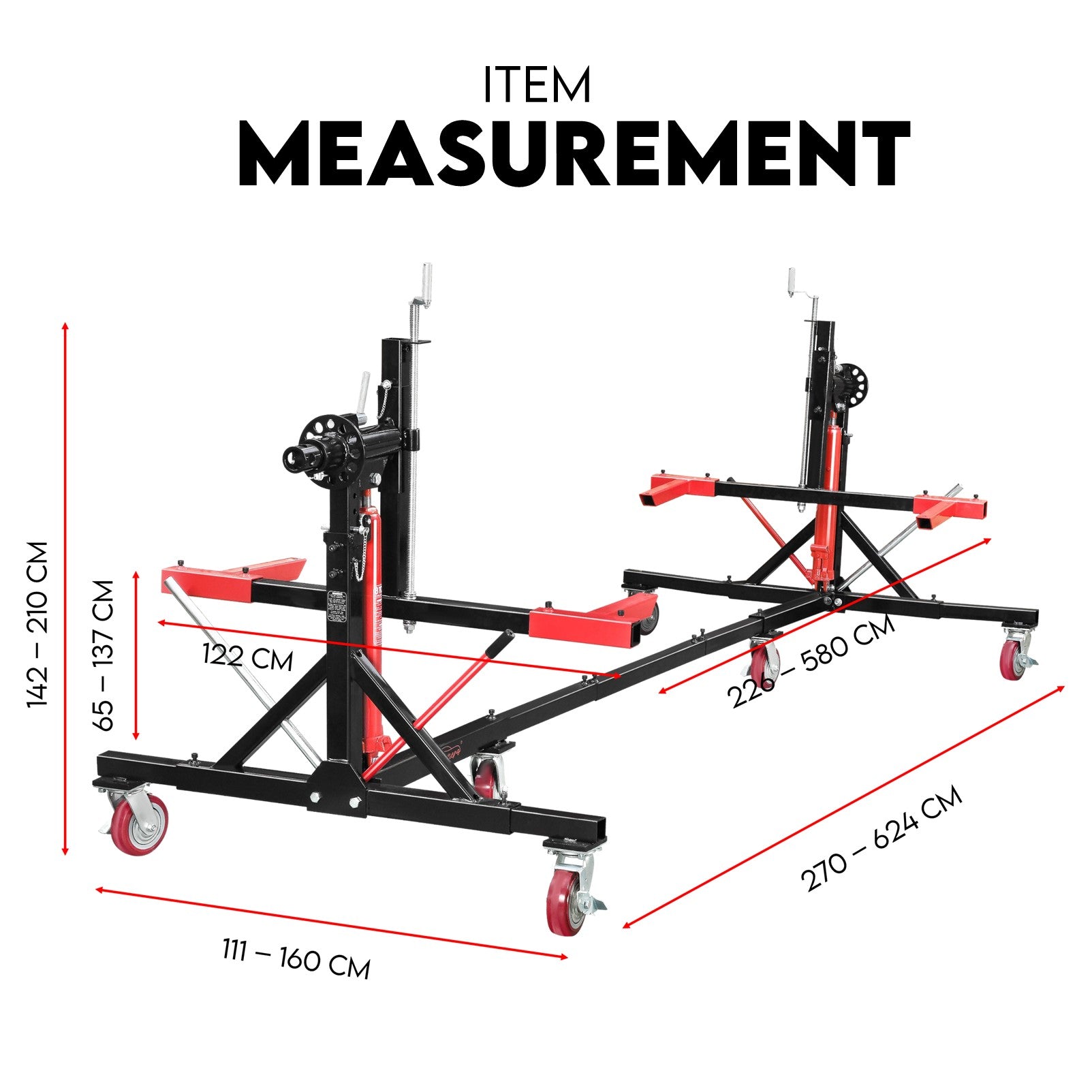 Fiernero 900 kg Standard Hydraulic Car Rotisserie | 360° Rotation & Telescopic Frame