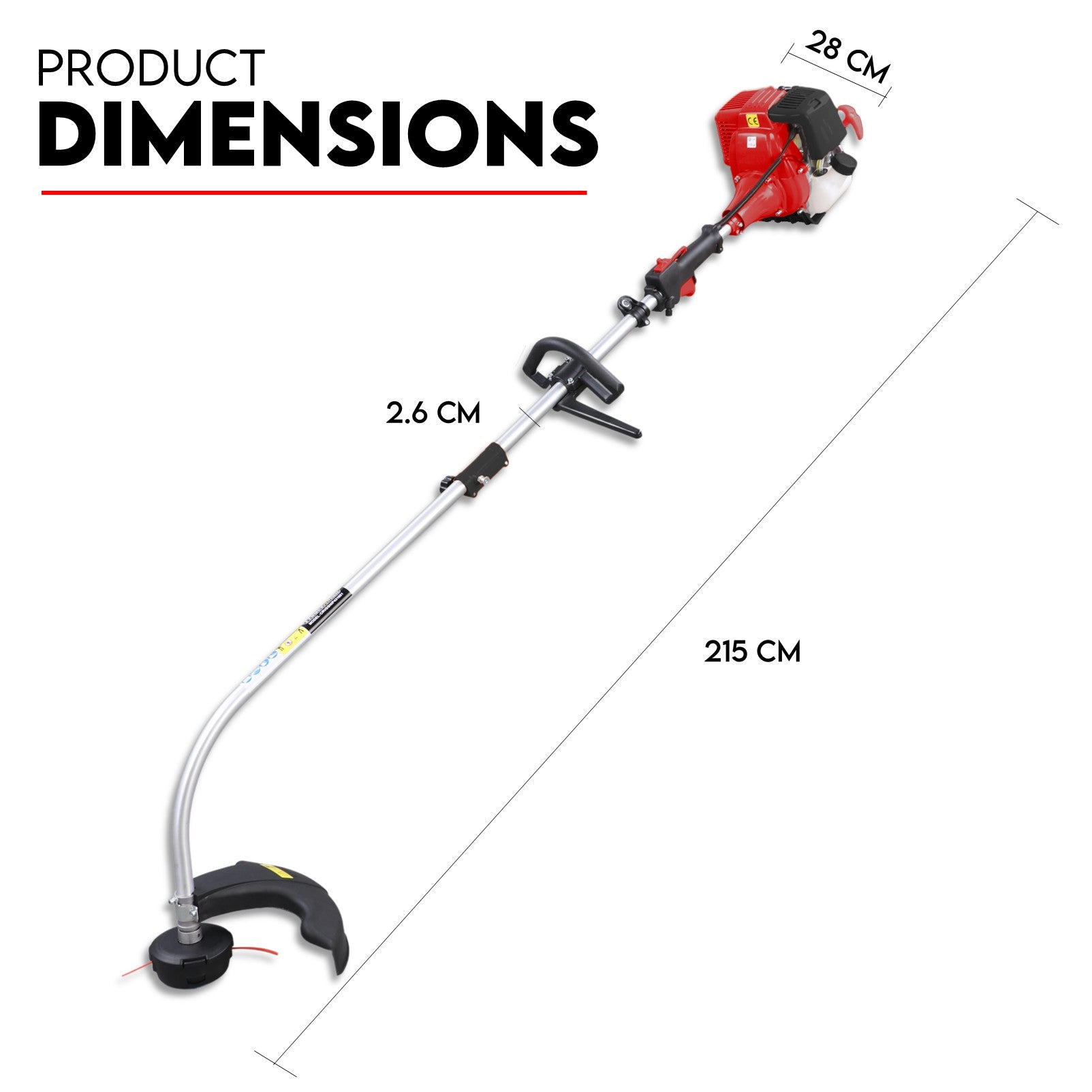 KingTech Curved 31cc 4-Stroke Shaft Whipper Snipper | Lightweight Line Trimmer, No Oil Mix