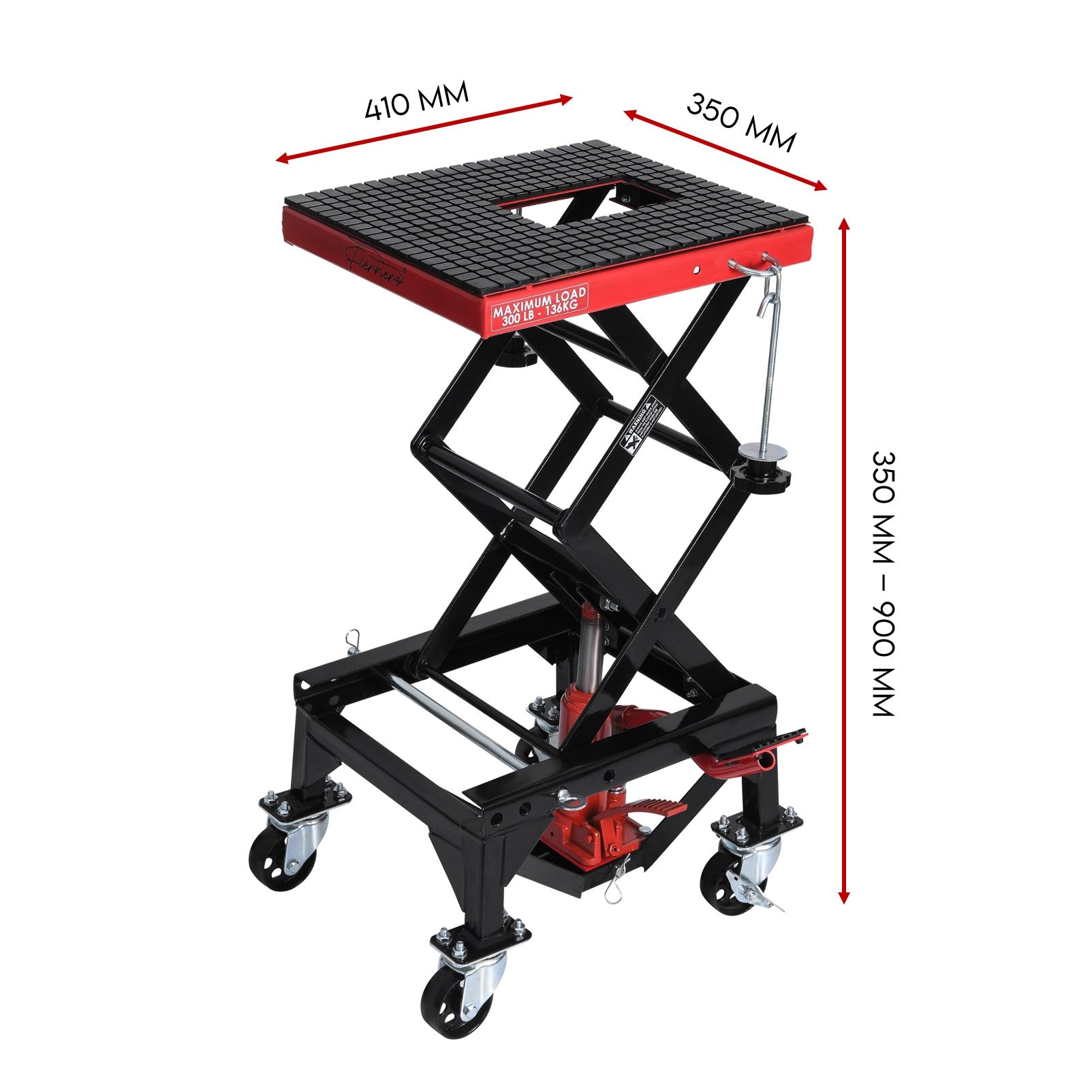 Fiernero 136 kg Hydraulic Scissor Lift Jack 900 mm Lift 4-Position | Motorcycles & Dirt Bikes