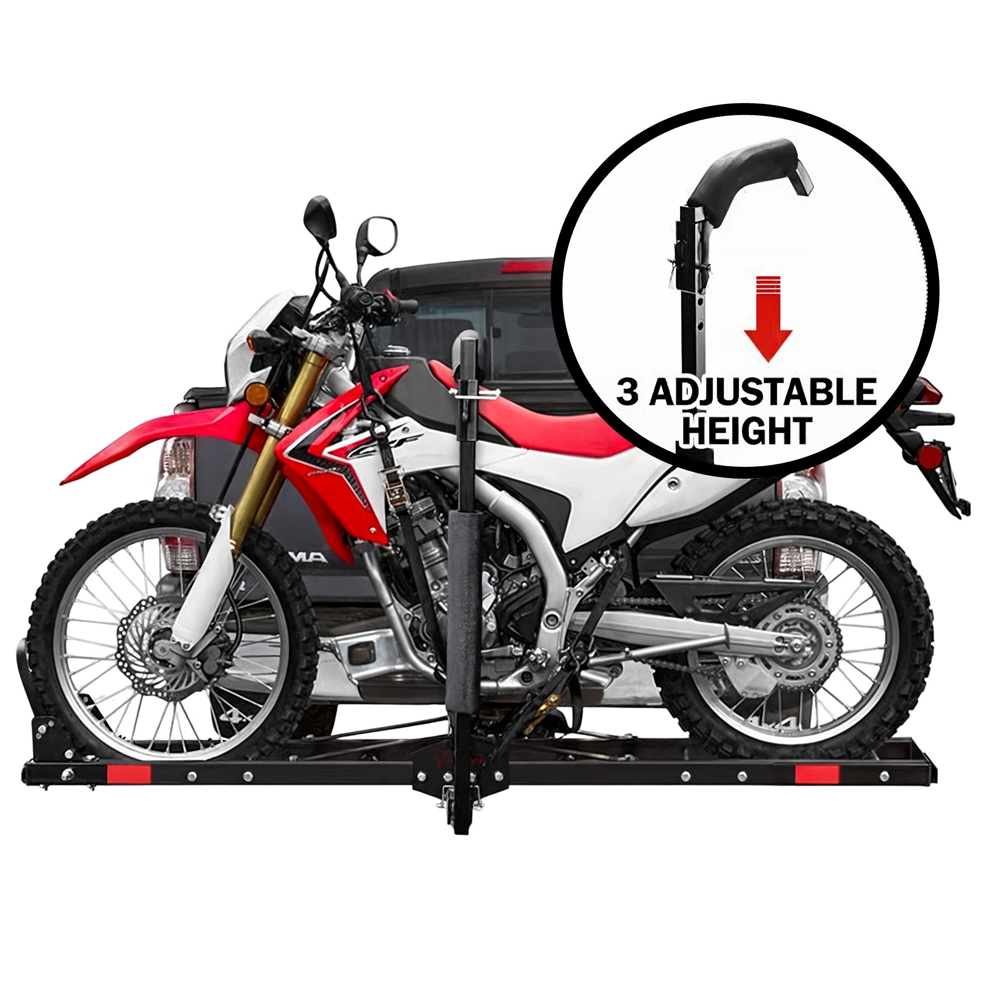 Fiernero 227KG Hitch Motorcycle Pro Carrier Rack | Anti-Wobble Stabilizer & Self-Storing