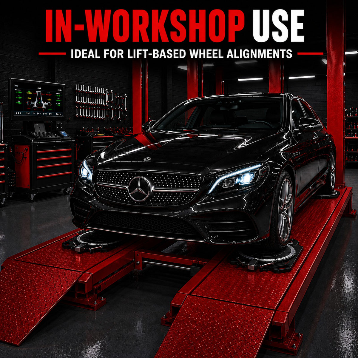 Fiernero Aluminum Wheel Alignment Turntable Pair | 360° Rotating Turn Plate