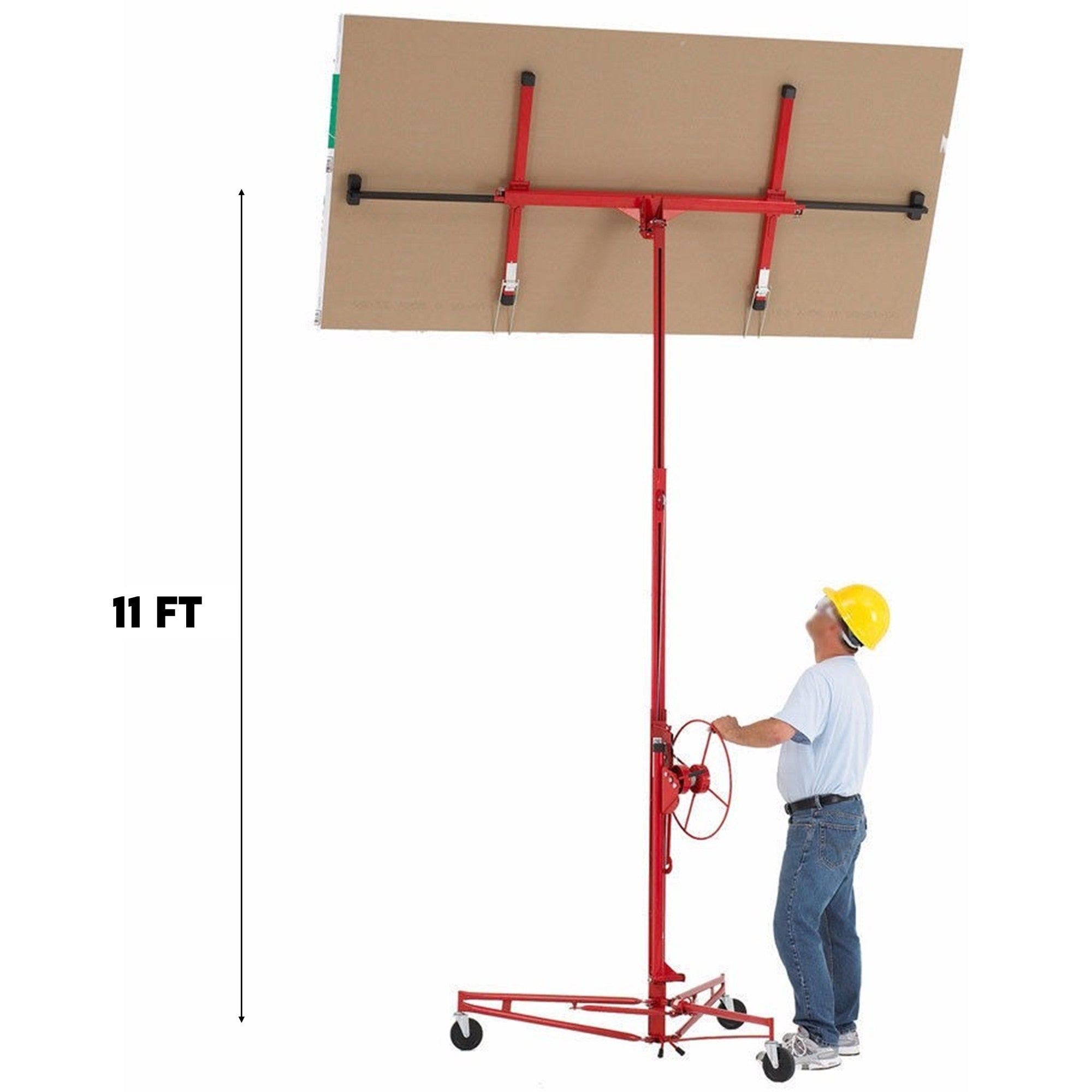 KingTech 3.3M Sheet Panel Lifter for Ceiling Plasterboard Drywall 360° Swivel 68 kg Capacity
