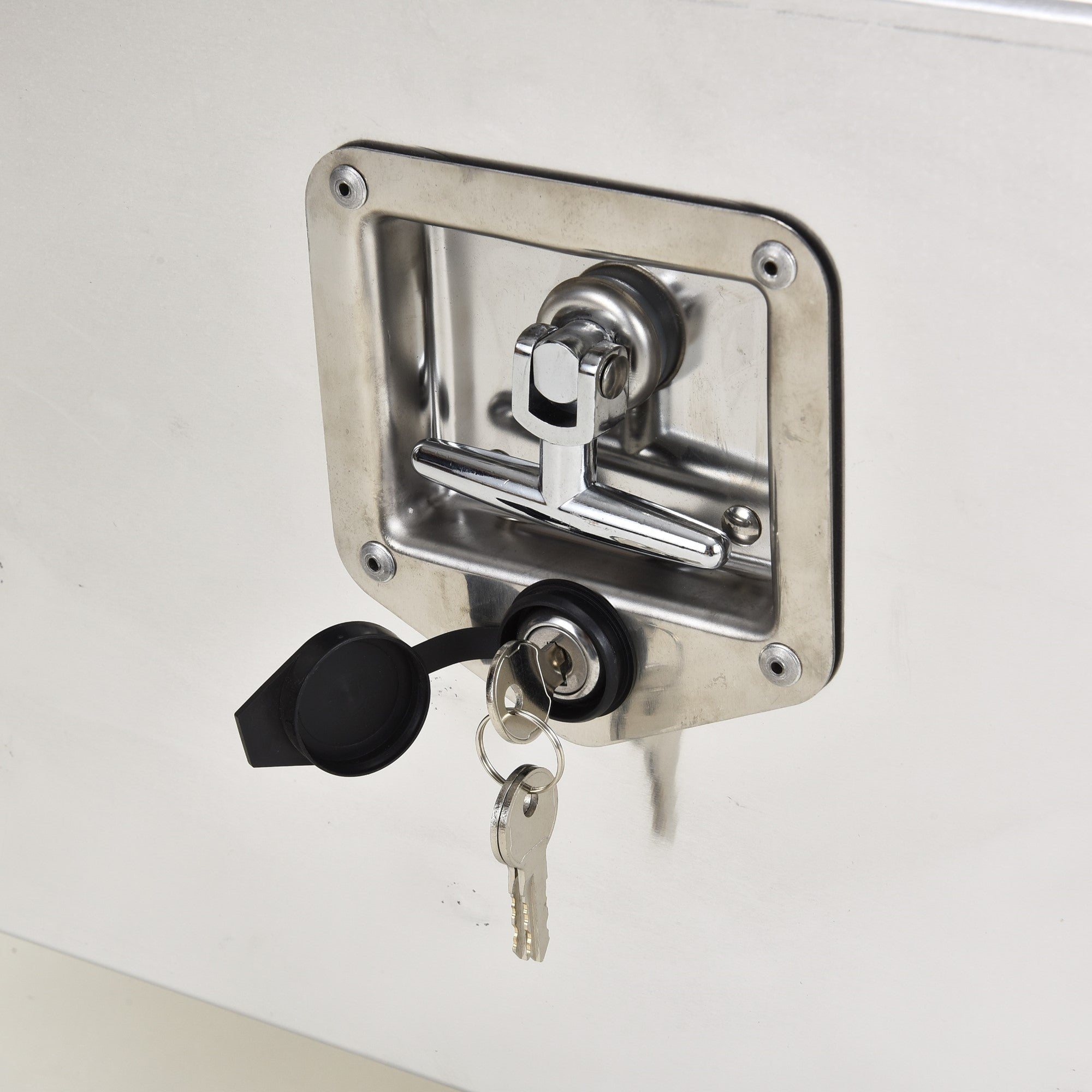 T-Handle Latch with 3 Keys per toolbox - Pair of Undertray Toolbox in Flat Aluminium Under Tray Underbody Tool Box Plain