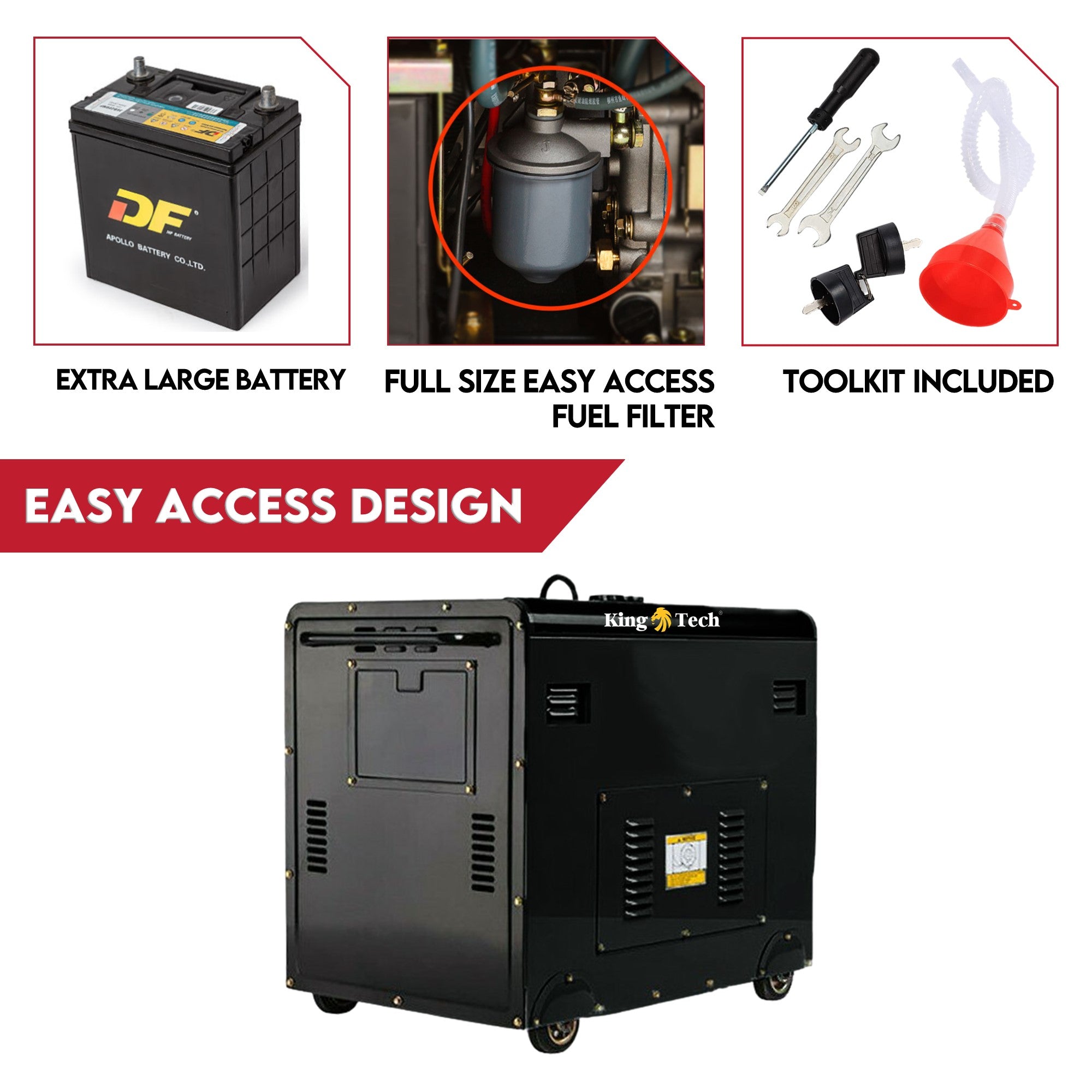 Portable Diesel Generator - Silent 8.4Kva GTX68000