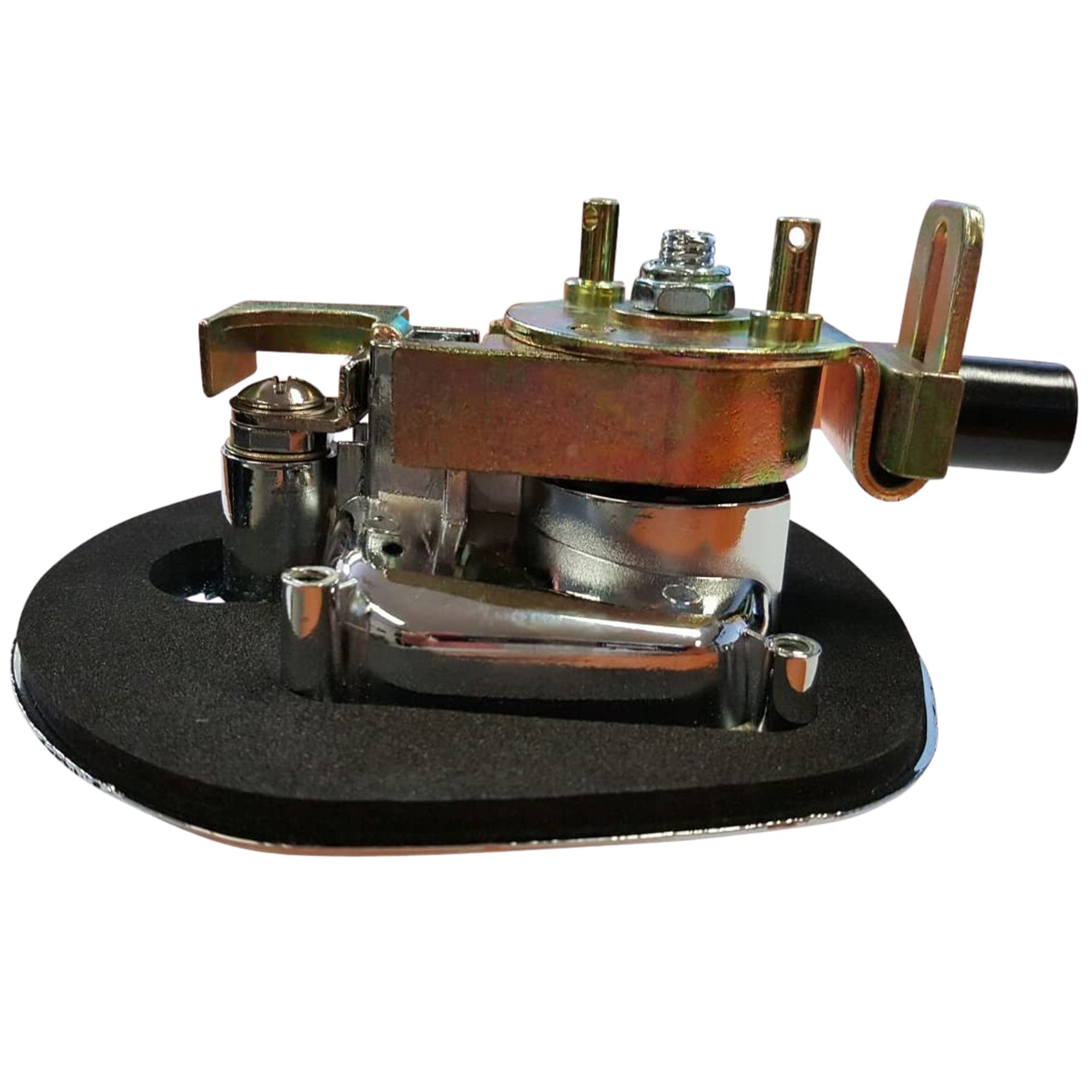 You simply pull the handle towards you and upwards to expose the key cylinder. Unlock the handle with your key, then twist the handle to open the drawer, canopy or toolbox