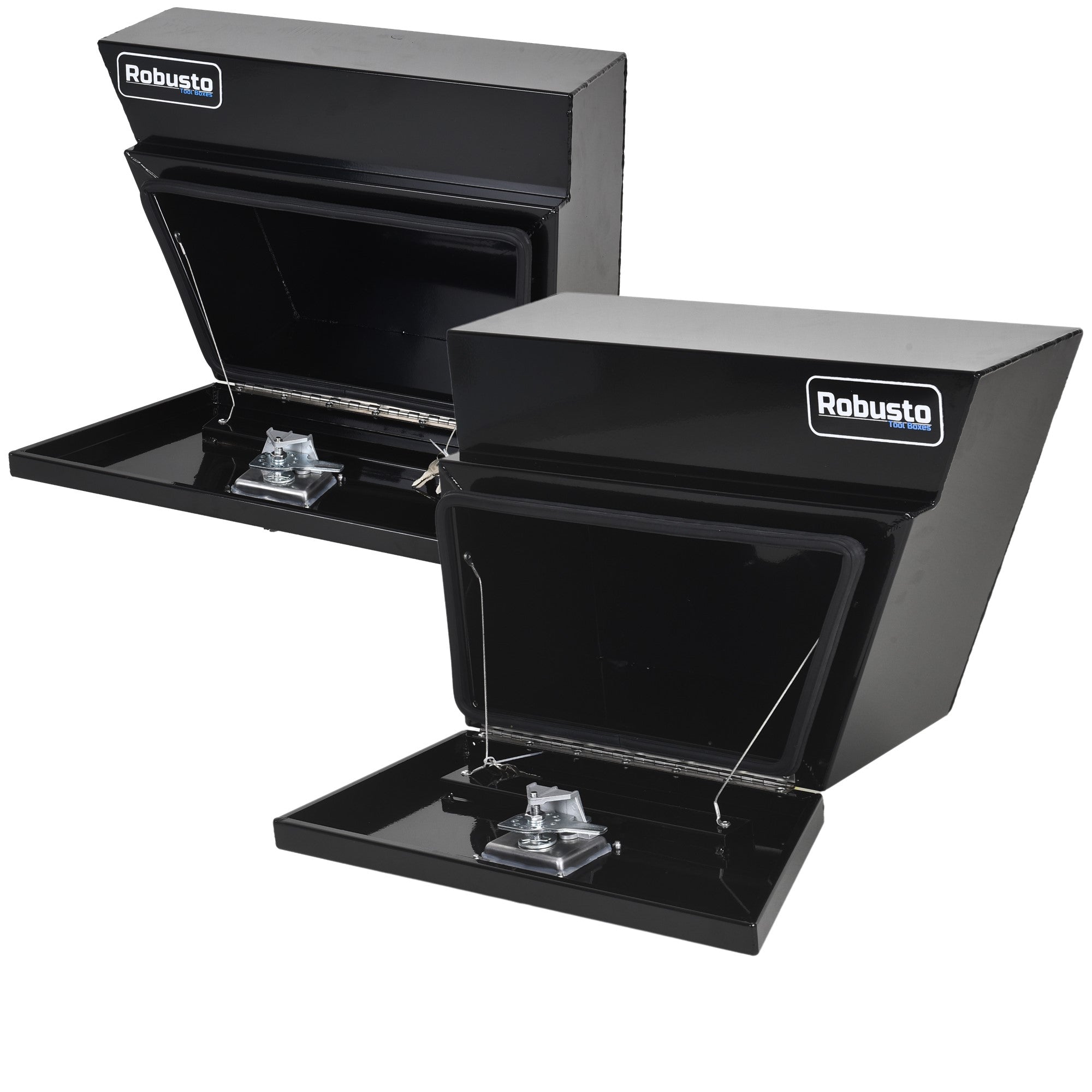 Pair of Undertray Toolbox Aluminium Under Tray Underbody Tool Box Black 600mm