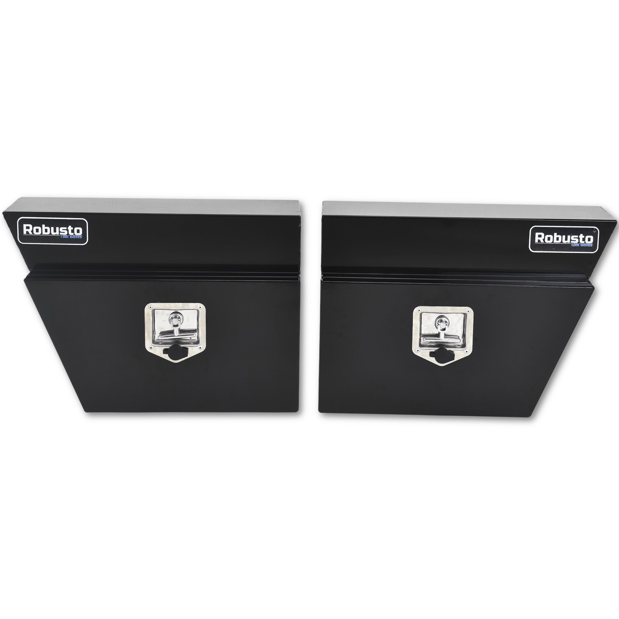 Pair Under Tray Undertray Tool Box Flat Aluminium Alloy Underbody Toolbox BLACK