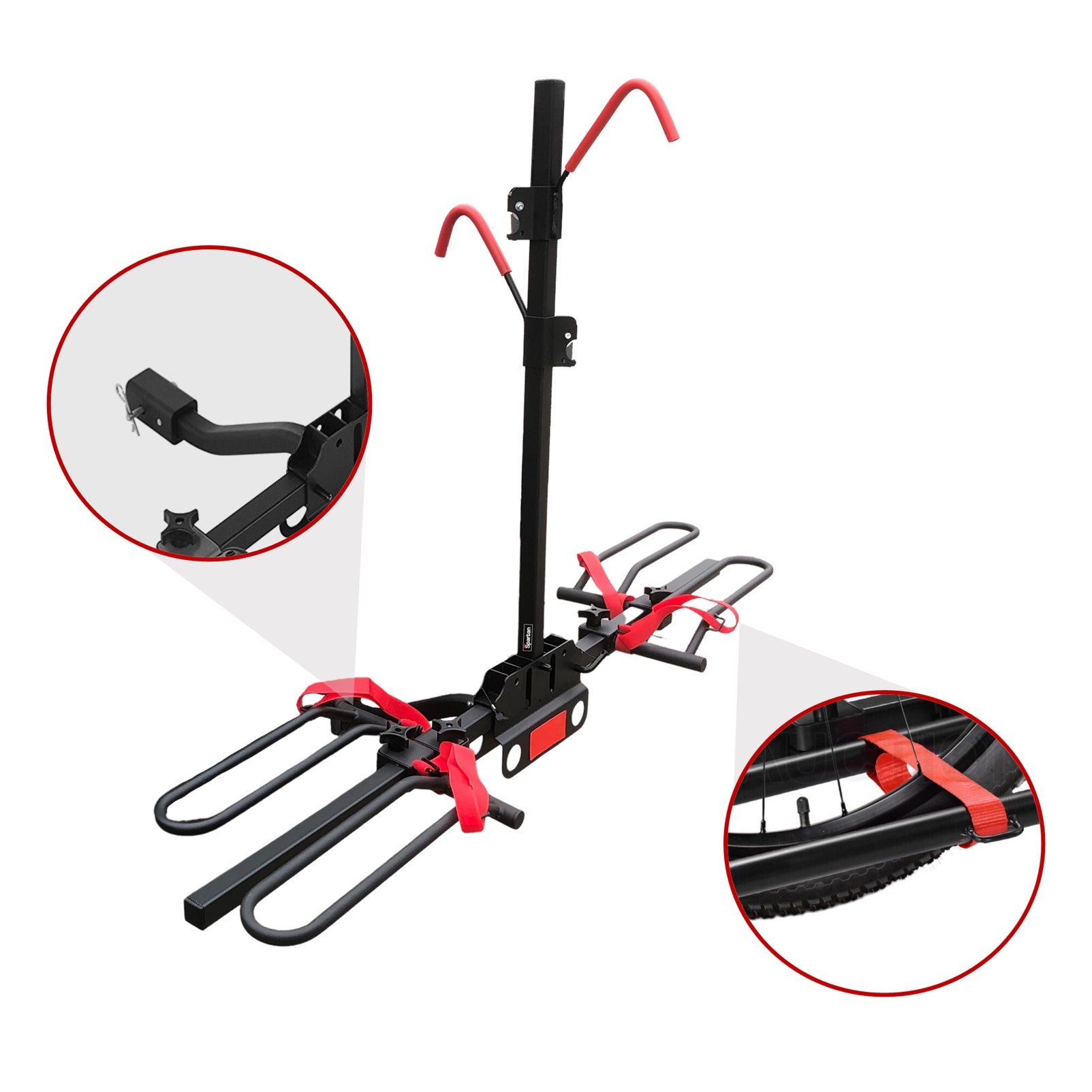Fiernero 45KG E-Bike Rack with Folding Design | 2-Inch Hitch Fits 20-29" Wheels & Fat Tires