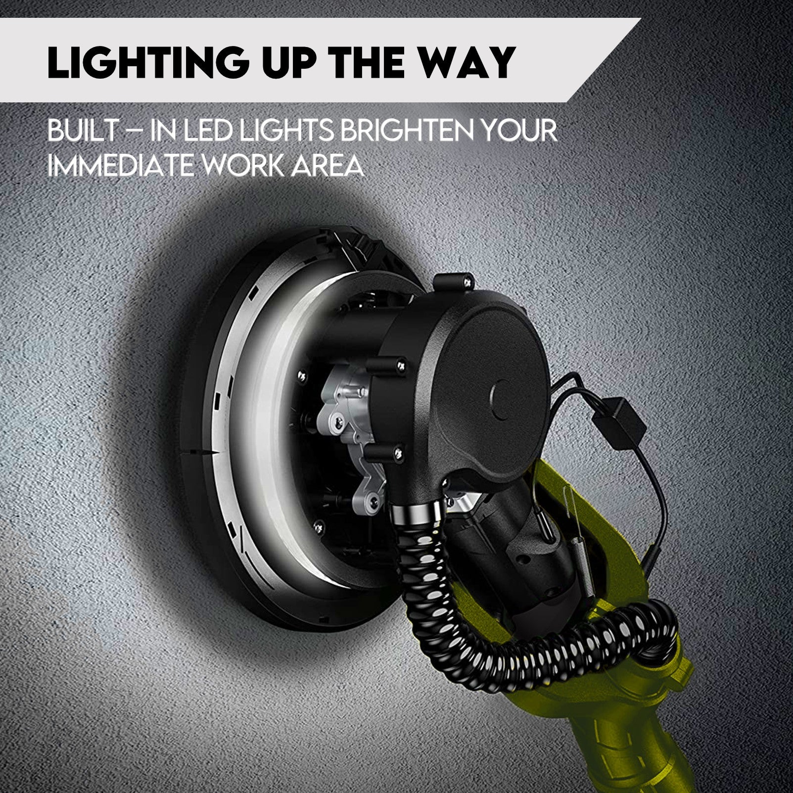 KingTech 2000W Drywall Sander Foldable 170cm Handle | Built-in LED Light | 98% Dust Absorption