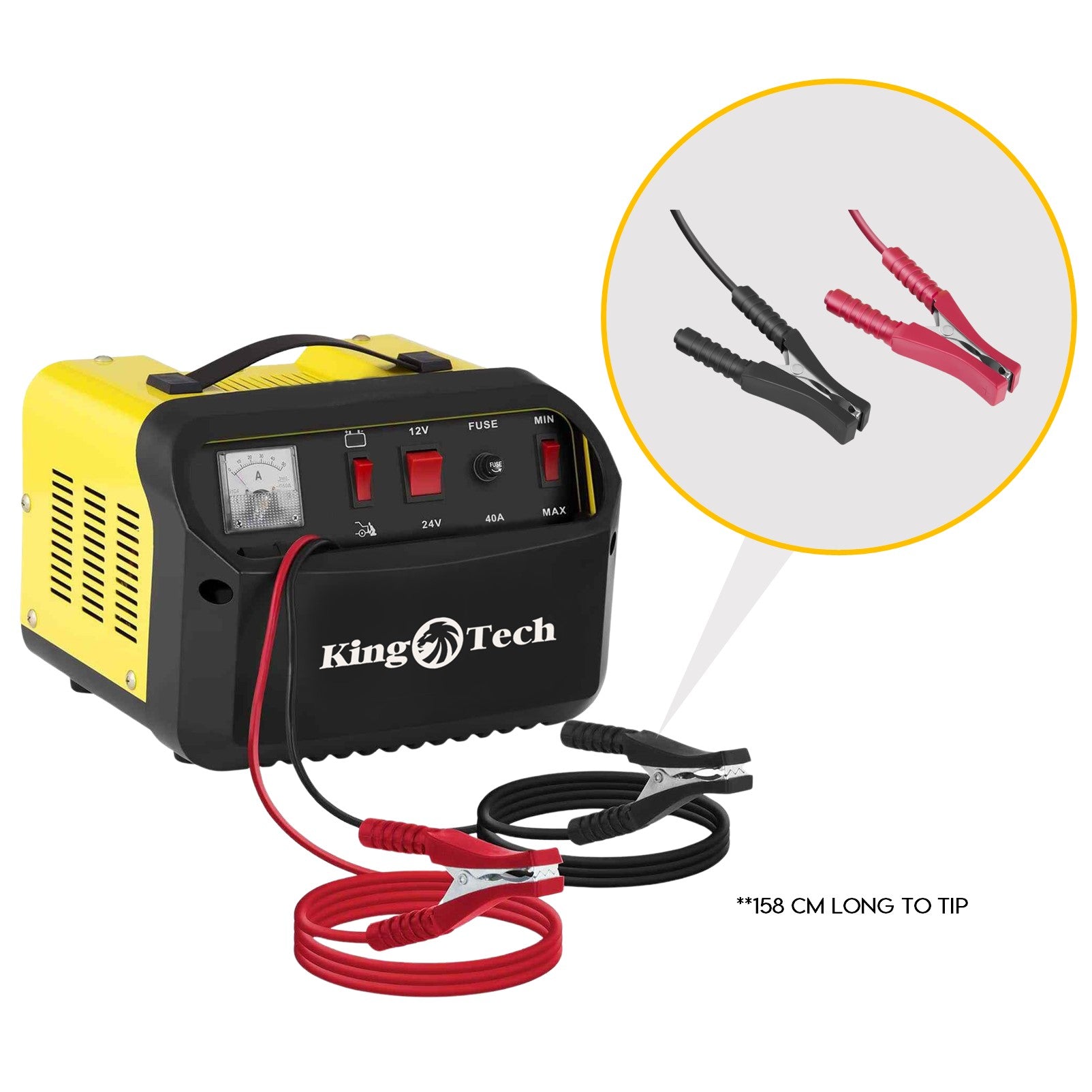 KingTech 2-in-1 Charger & Jump Starter | Pulse Repair Tech for 12V & 24V Batteries (DX55)