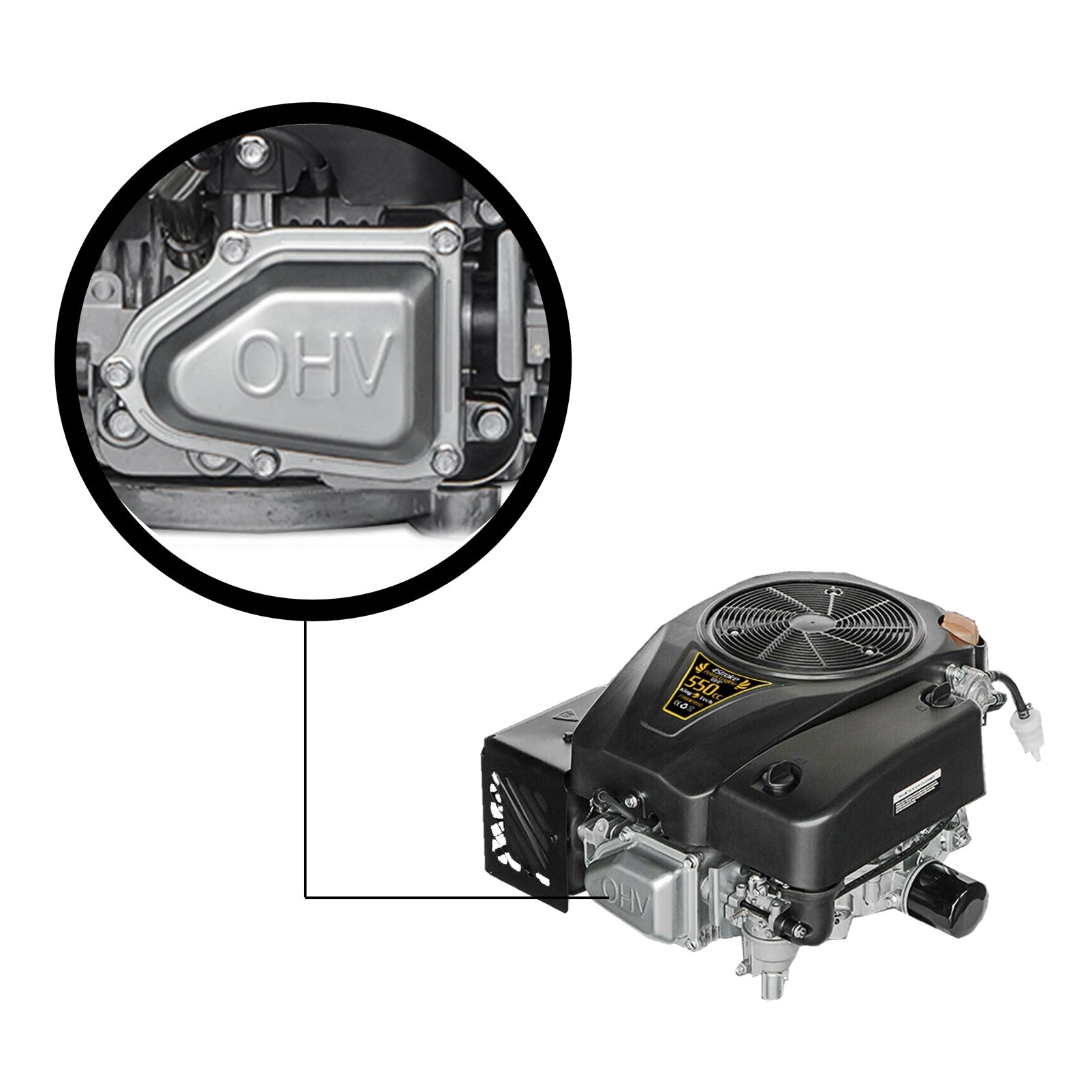 KingTech 18HP Vertical Shaft Engine | 550cc 4-Stroke OHV | Electric Start Motor Cast-Iron Bore