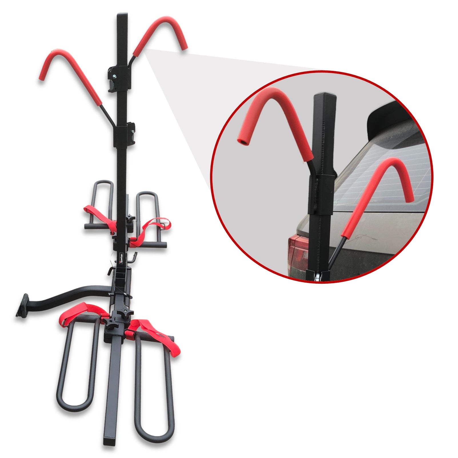Fiernero 45KG E-Bike Rack with Folding Design | 2-Inch Hitch Fits 20-29" Wheels & Fat Tires