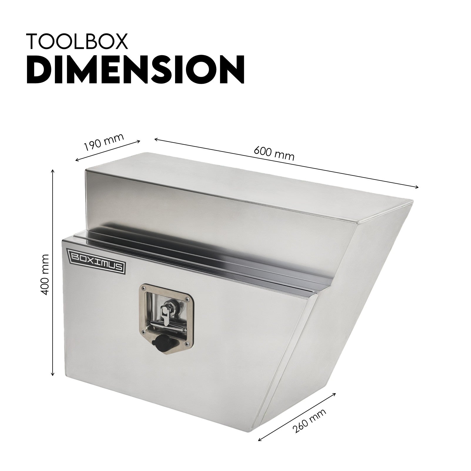 Boximus 600mm Tapered Under Tray Ute Tool Boxes | Sealed Toolbox Aluminium Pair Set