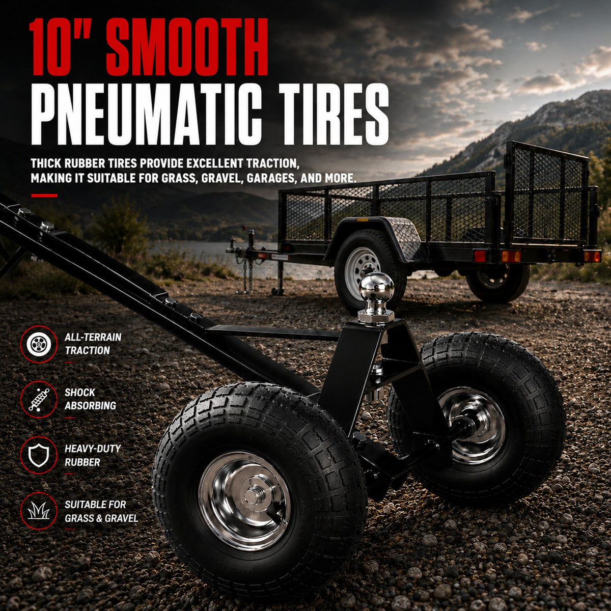 Fiernero Trailer Dolly 600lbs | Utility Camper Steel Hand Dolly Wheel
